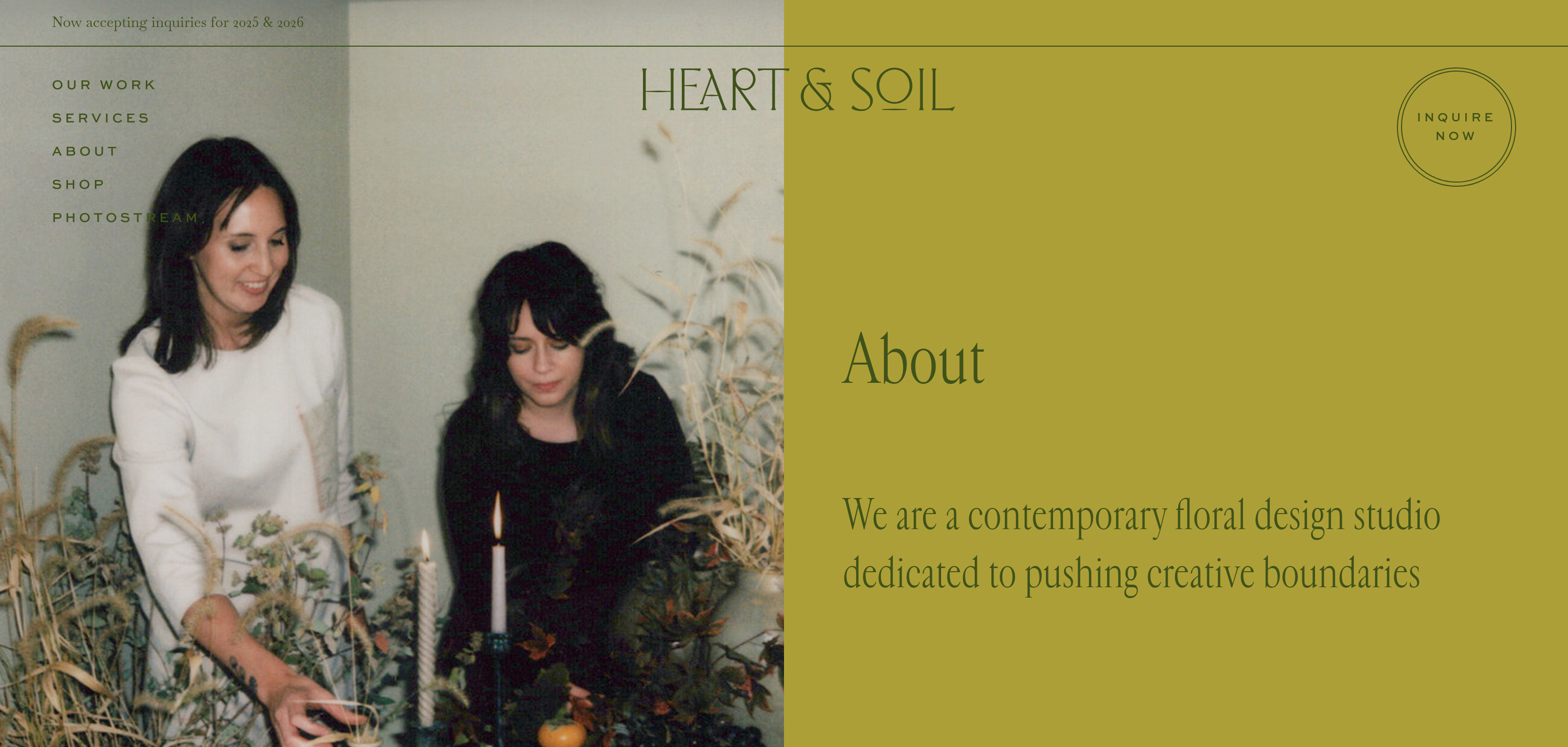 Heart & Soil Flowers Hero design