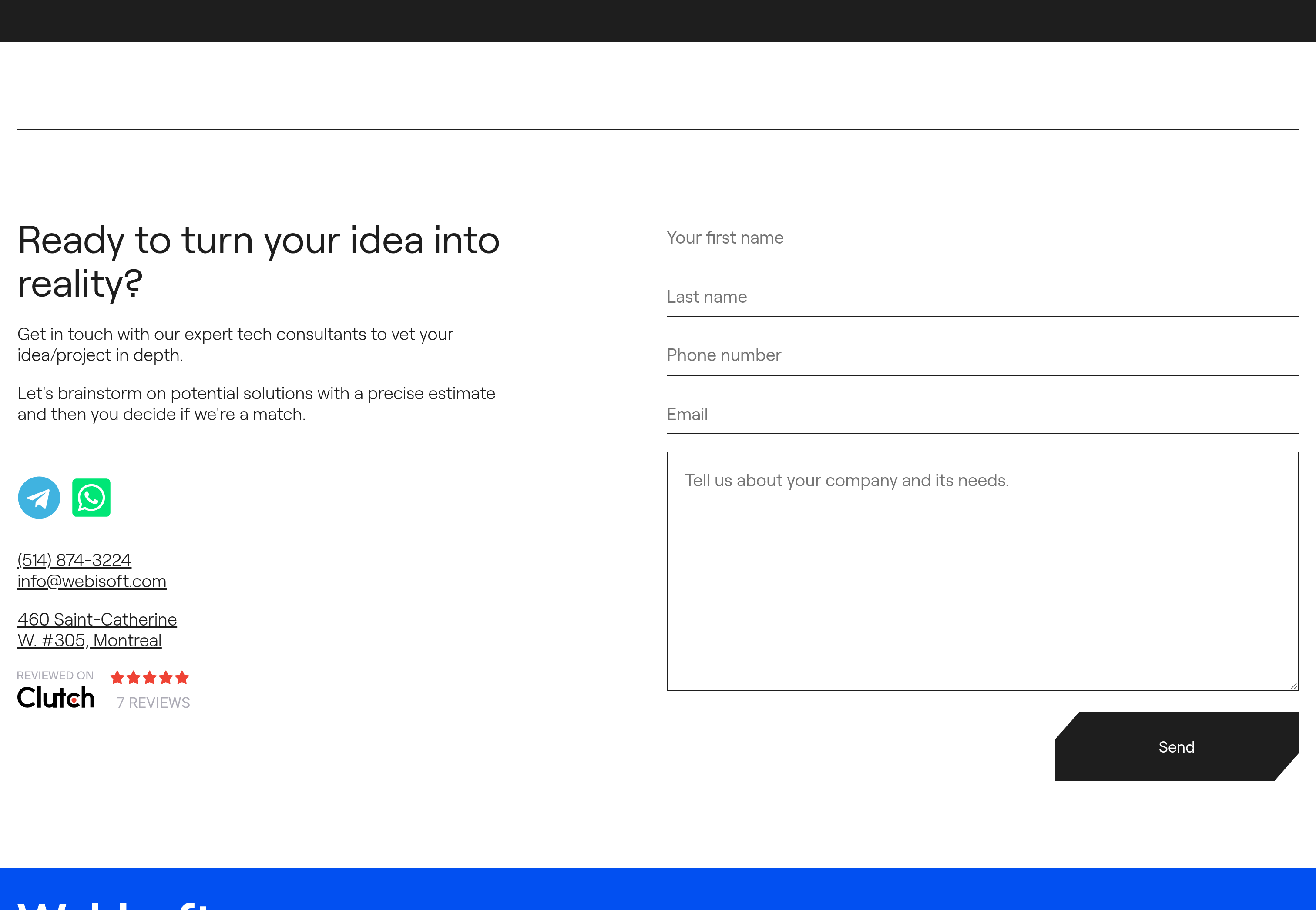 Webisoft Contact design
