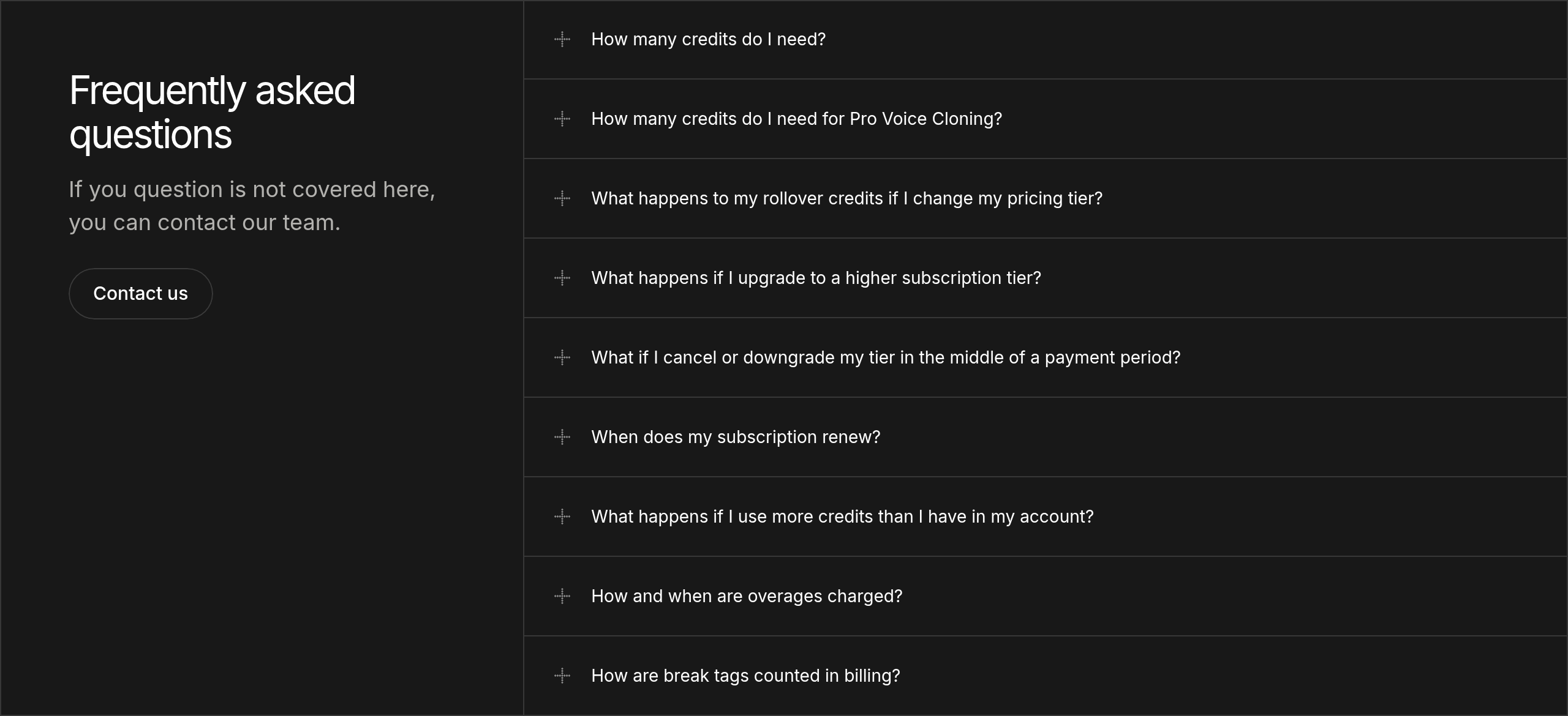 Cartesia FAQ design