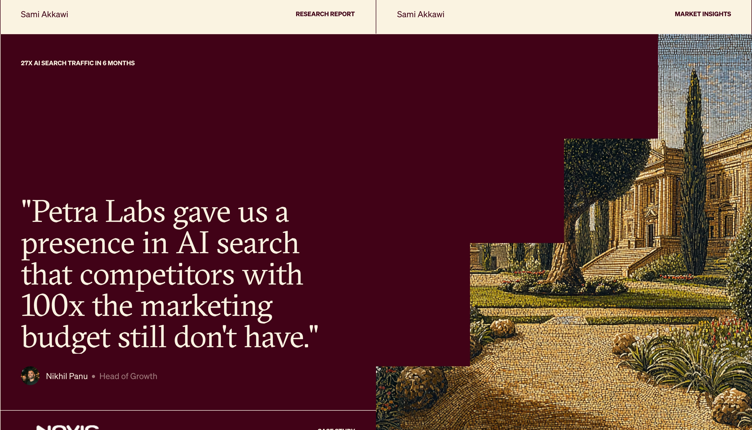 Petra Labs Testimonial design