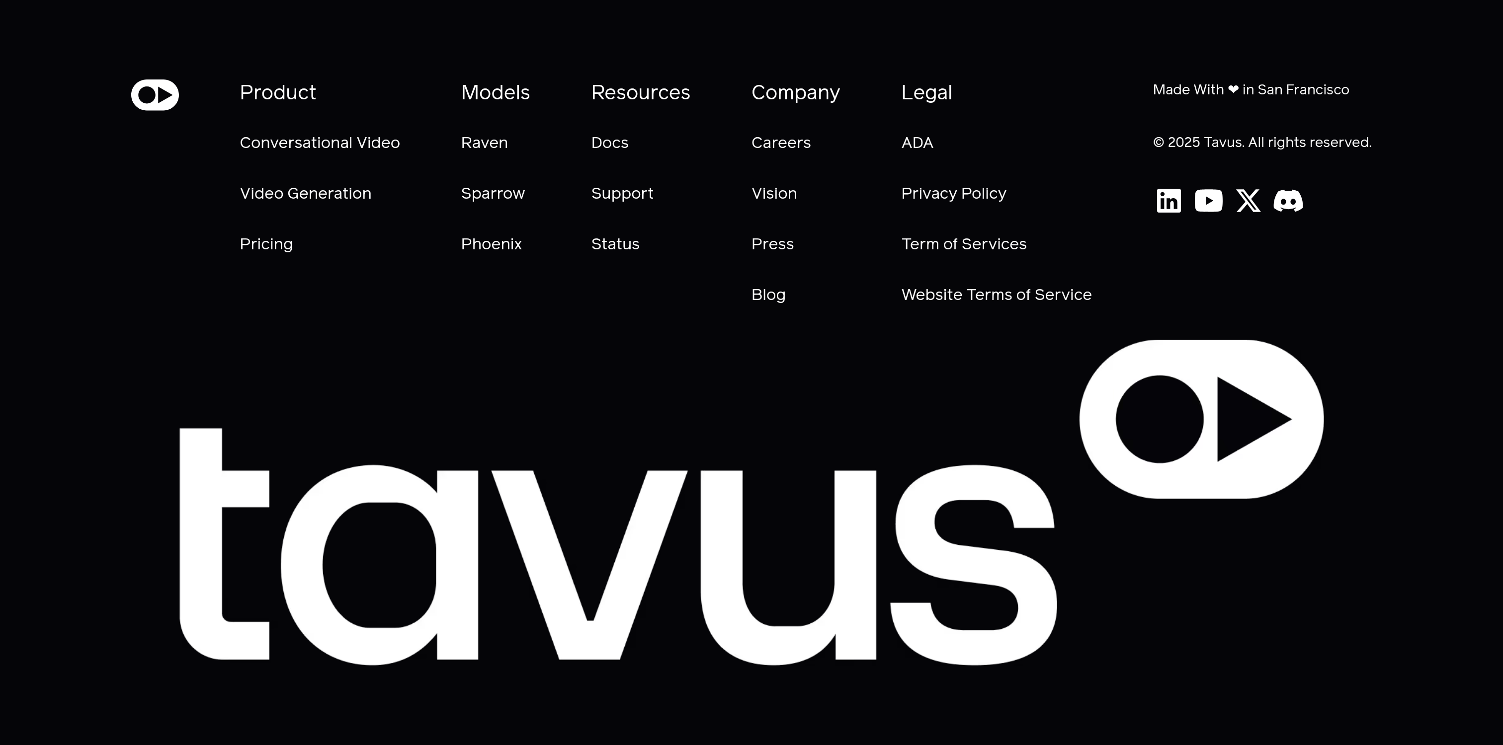 Tavus Footer design