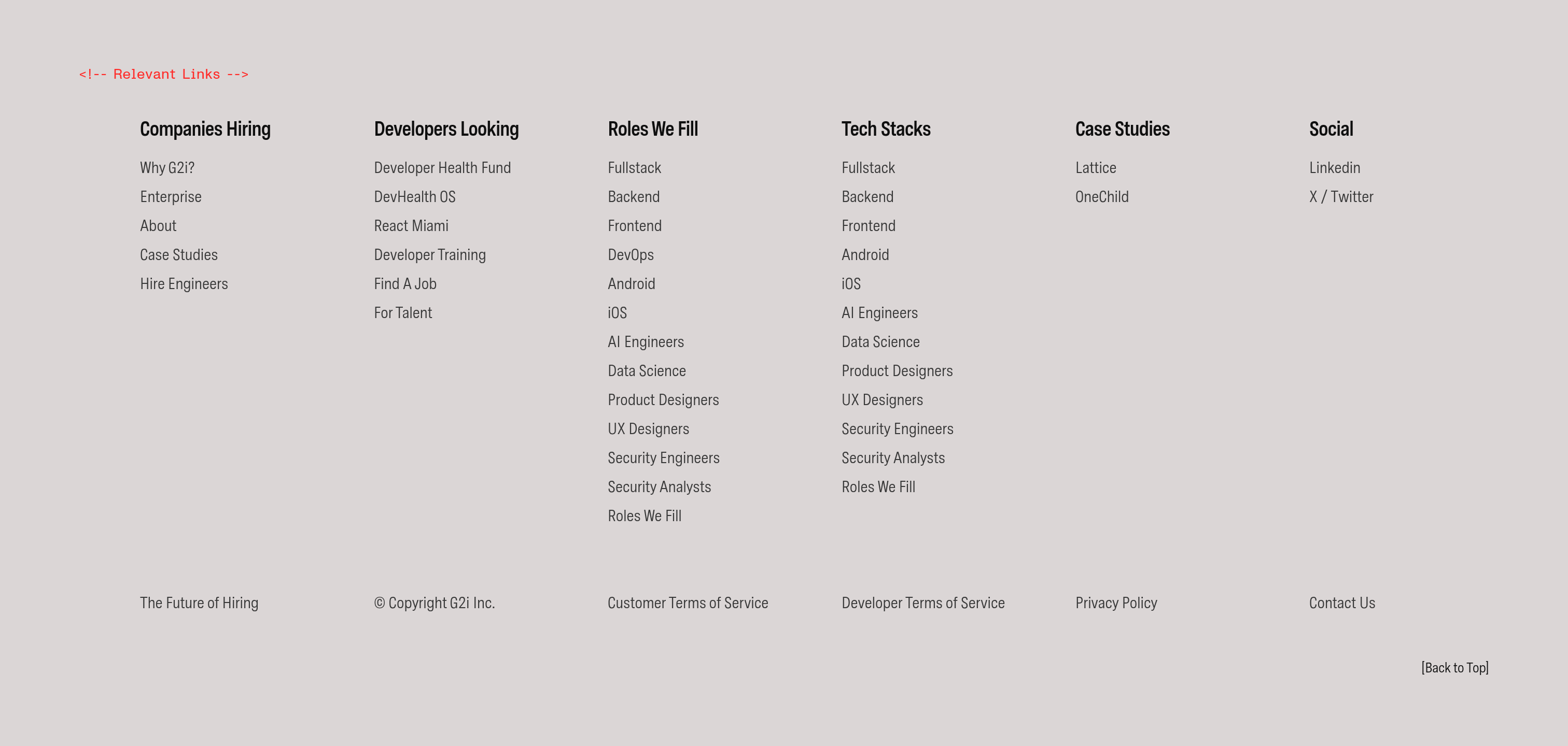 G2i Footer design