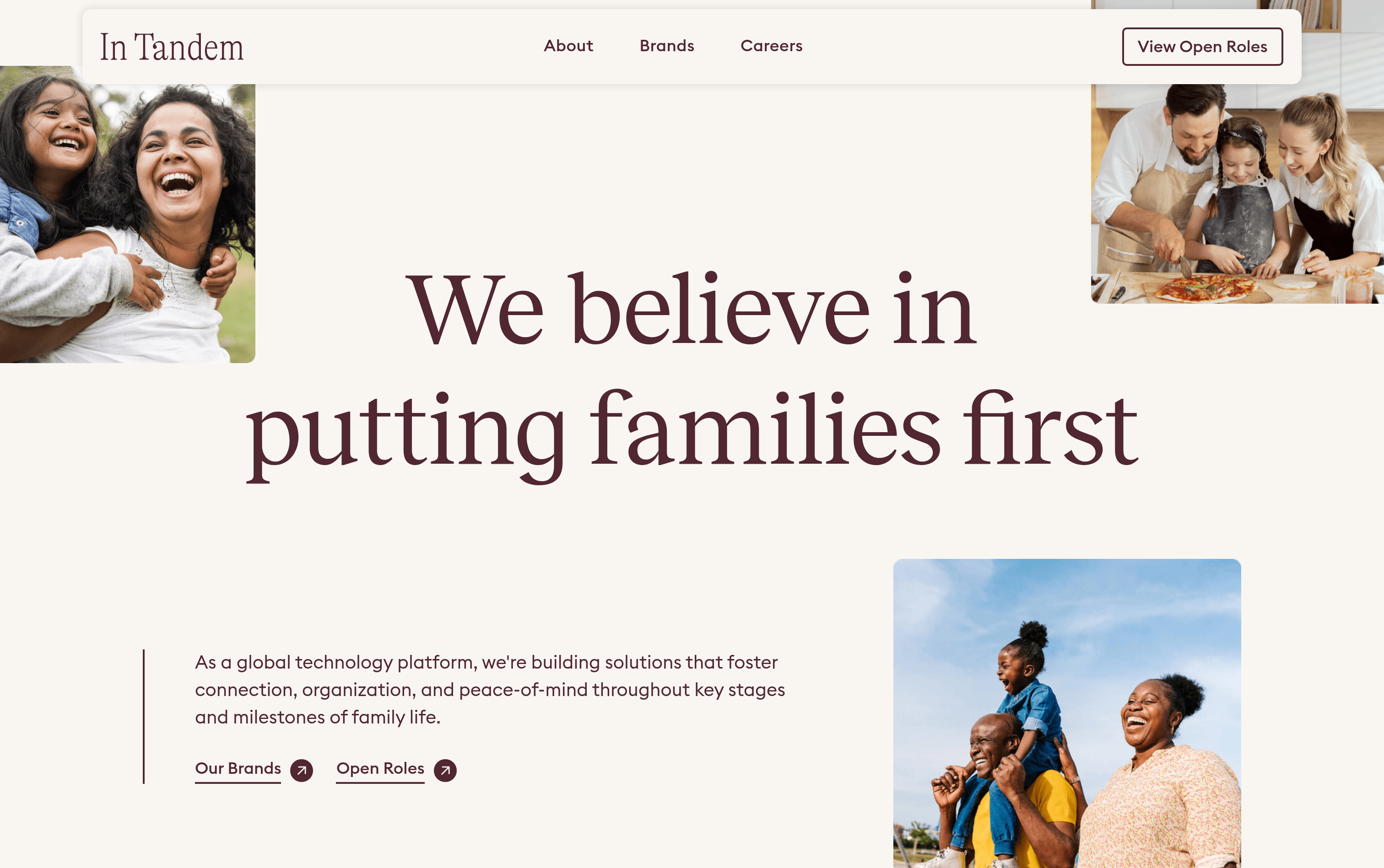 In Tandem Families Hero design