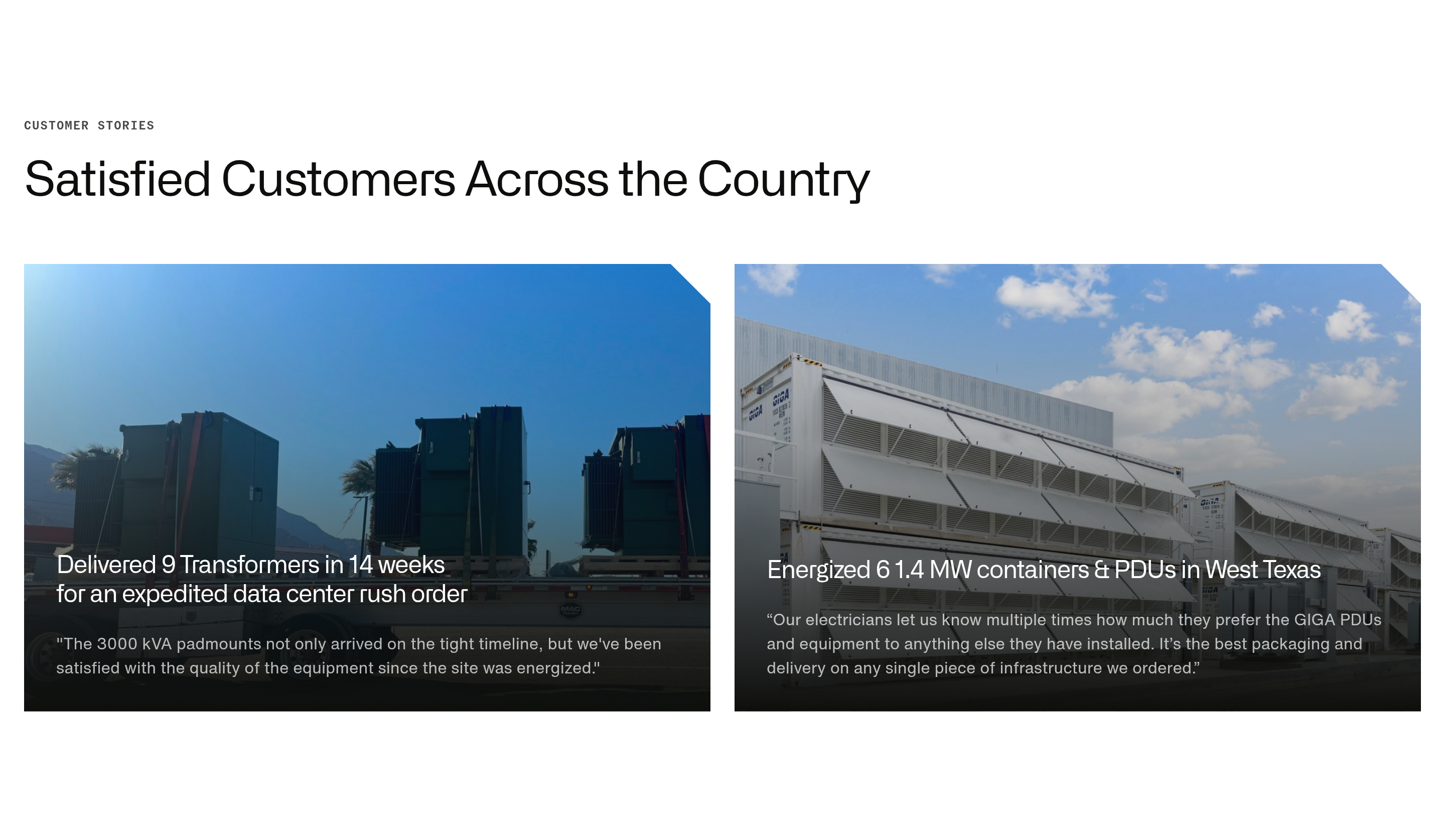 Giga Energy Customer Stories design