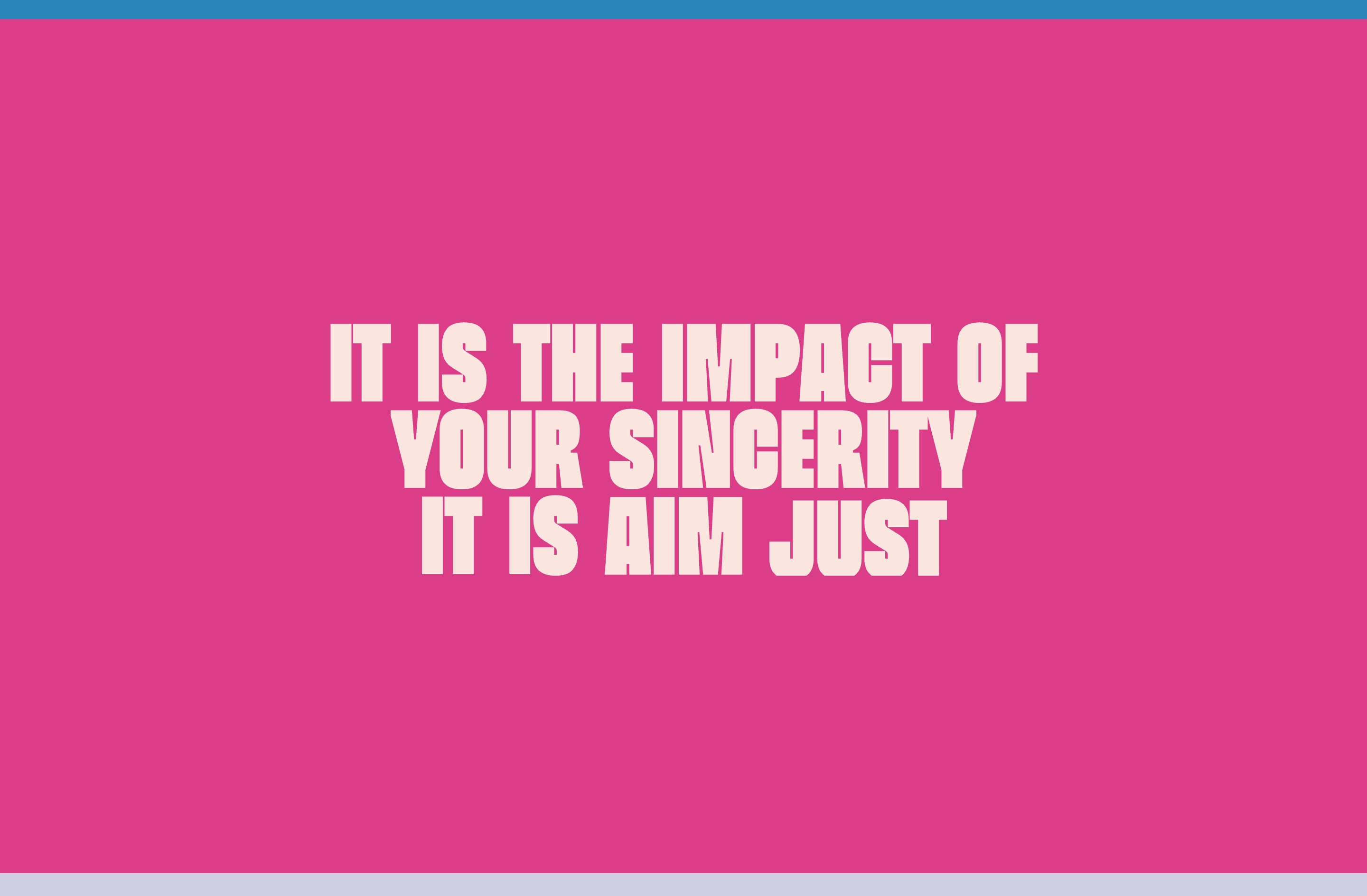 Agence Foudre value proposition: three cream all-caps lines centered on a solid magenta field