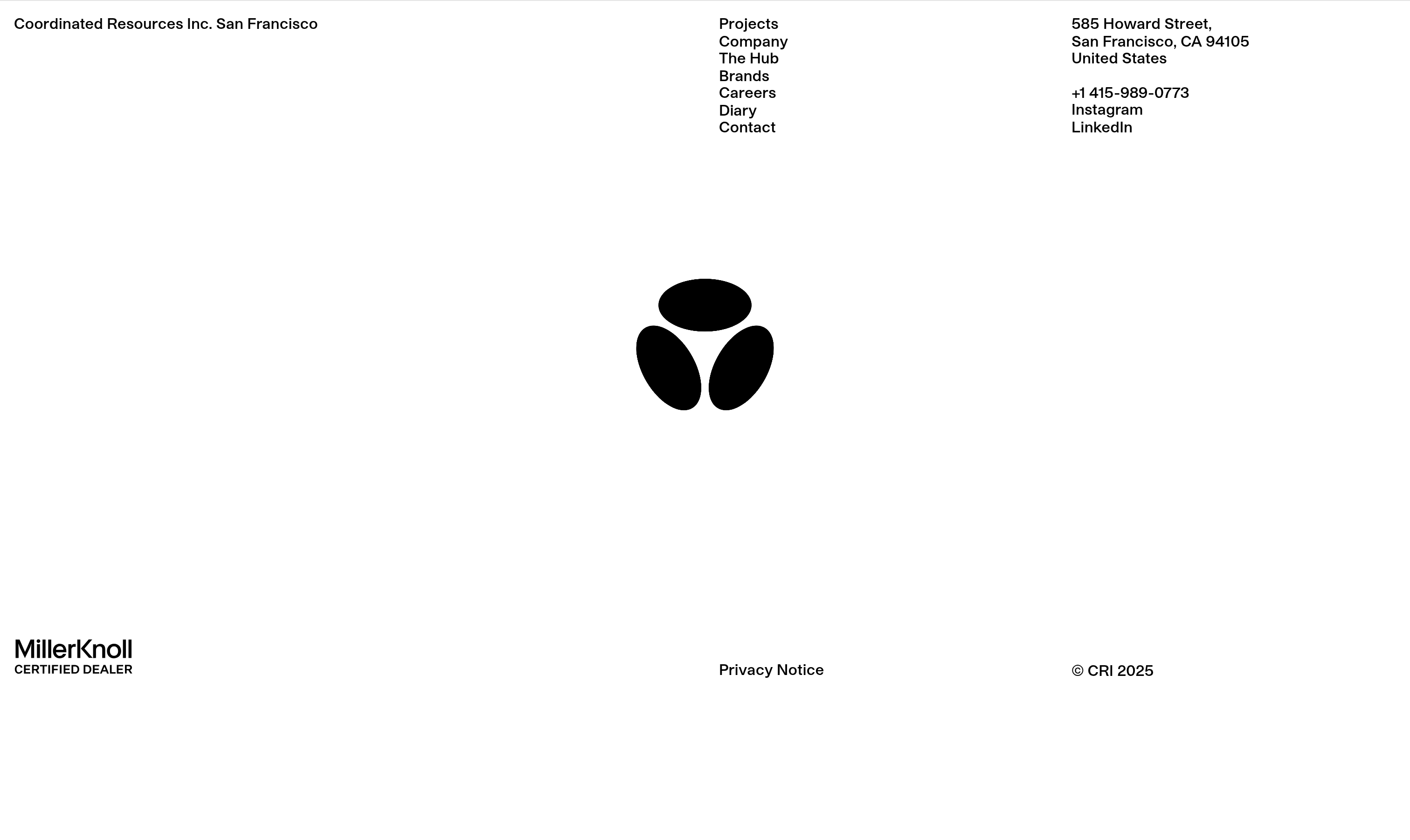 CRI San Francisco Footer design