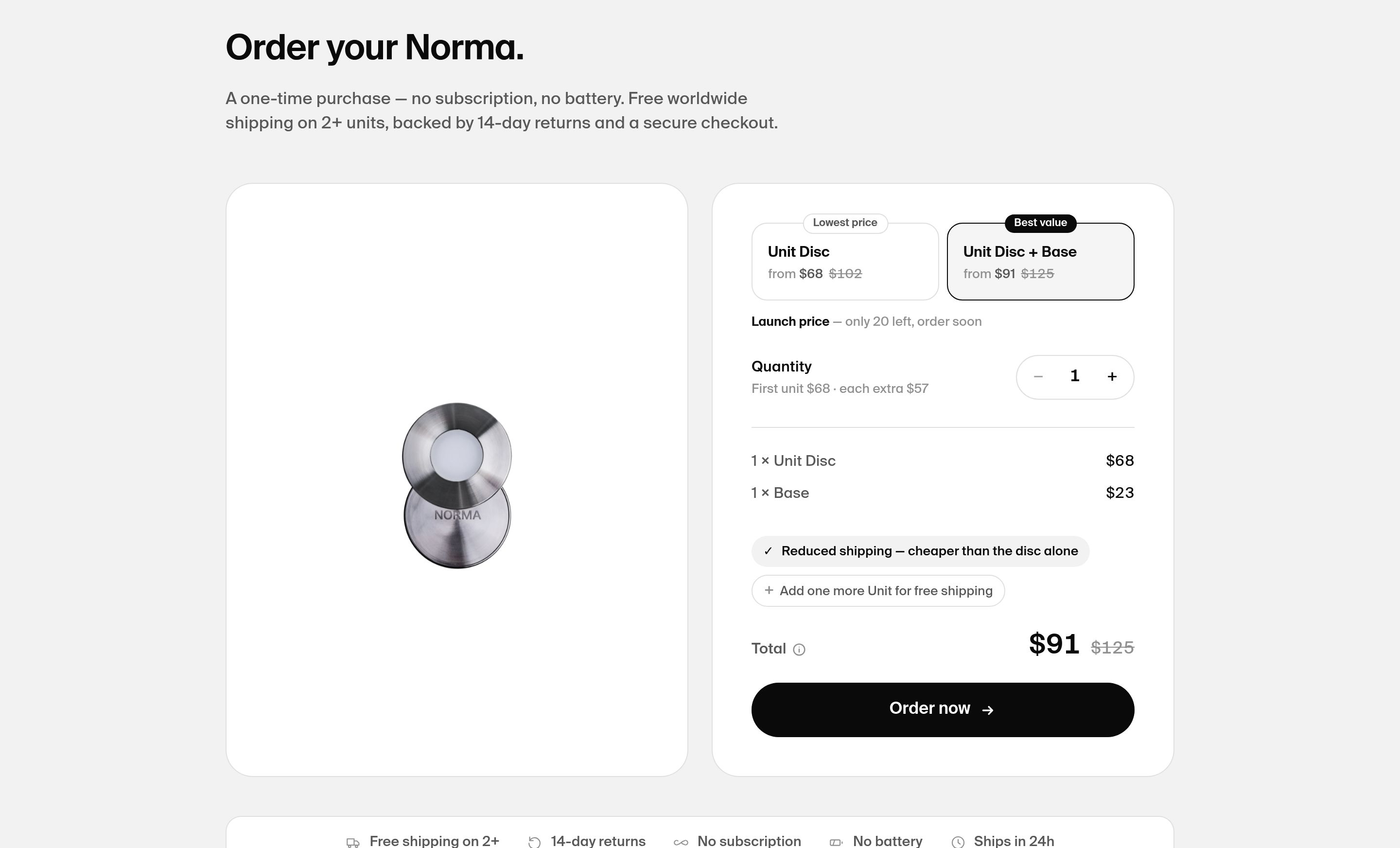 Norma Pricing design