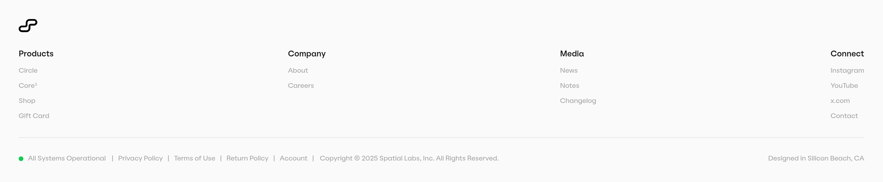 Spatial Labs Footer design
