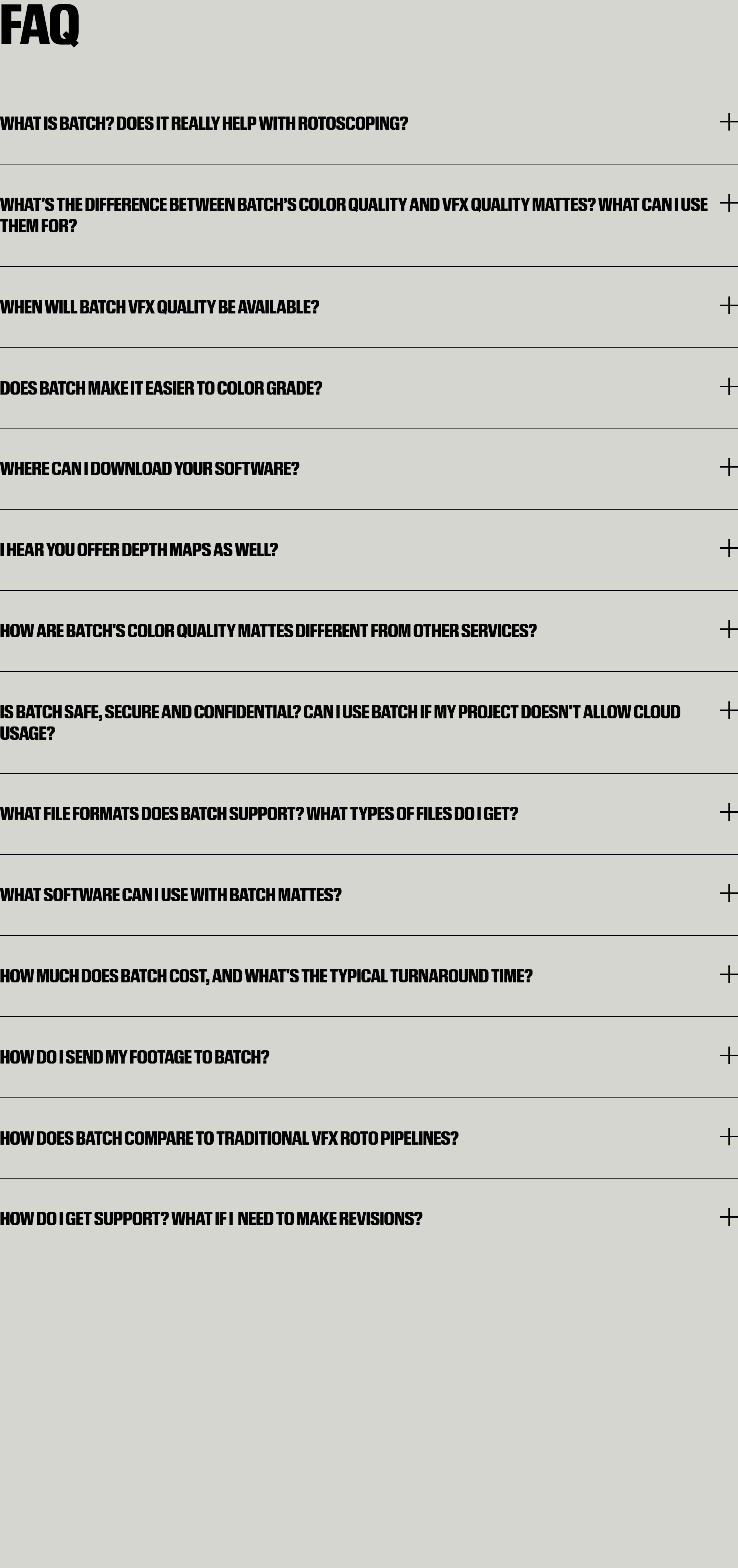 Batch FAQ design