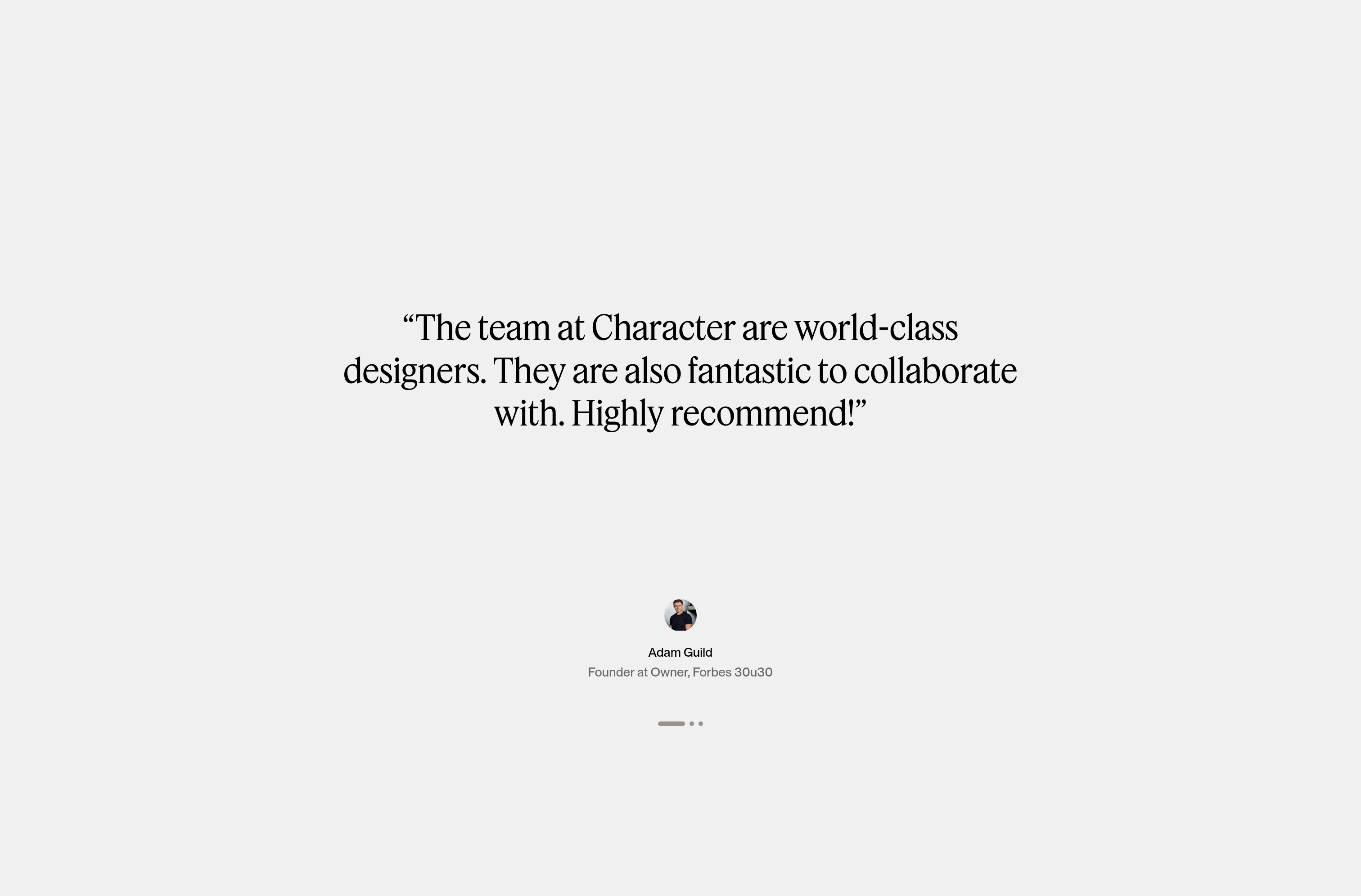 Character Testimonial design