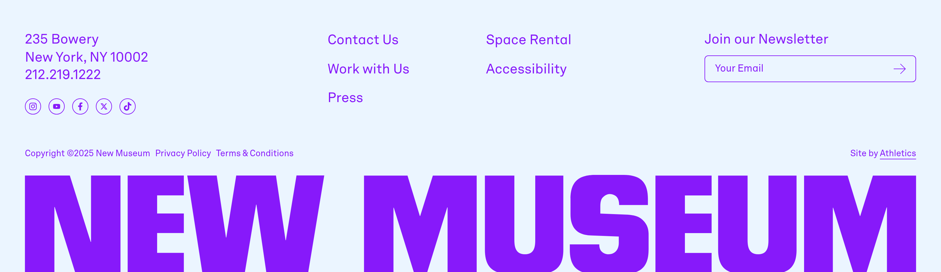 New Museum Footer design