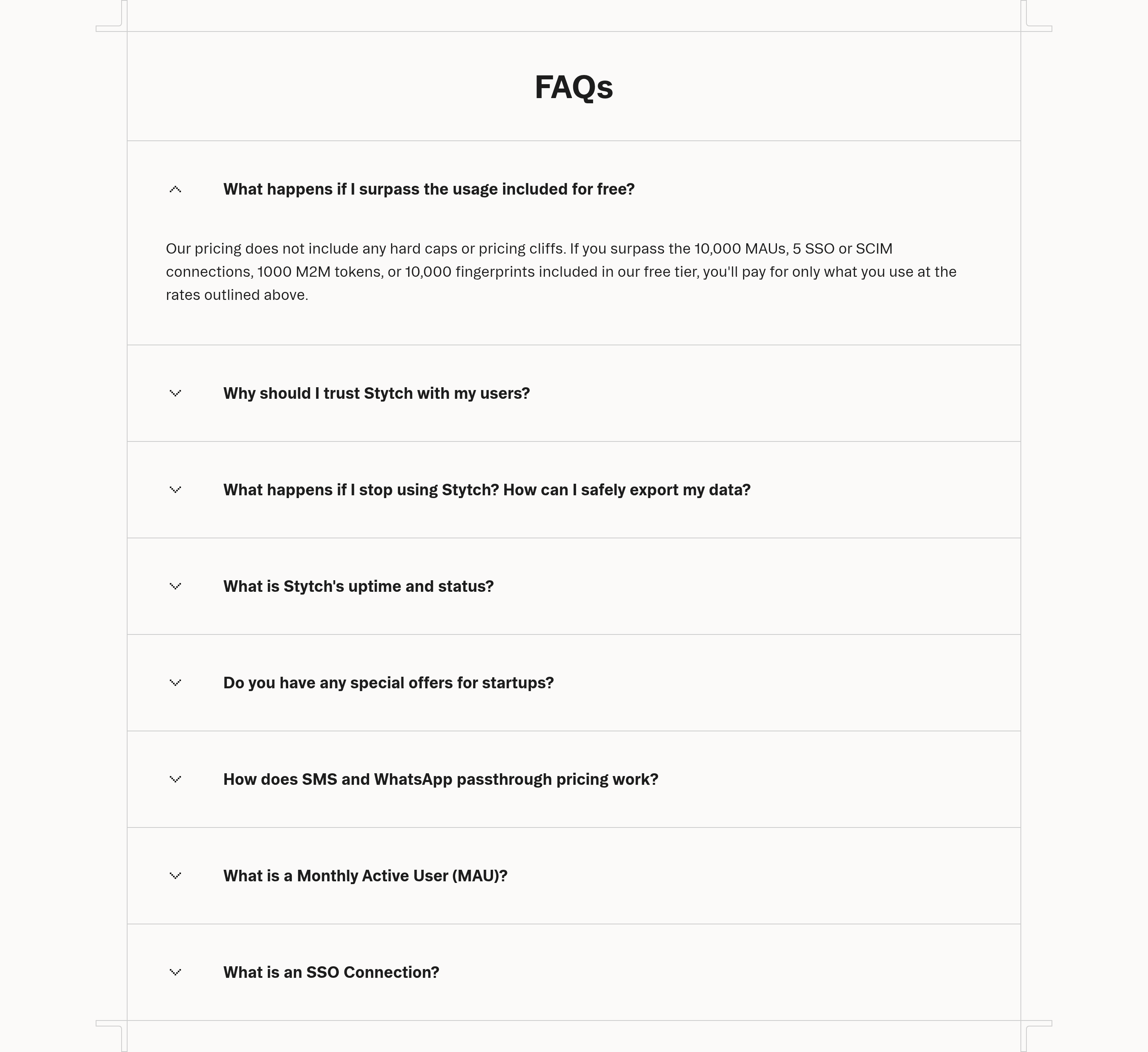 Stytch FAQ design