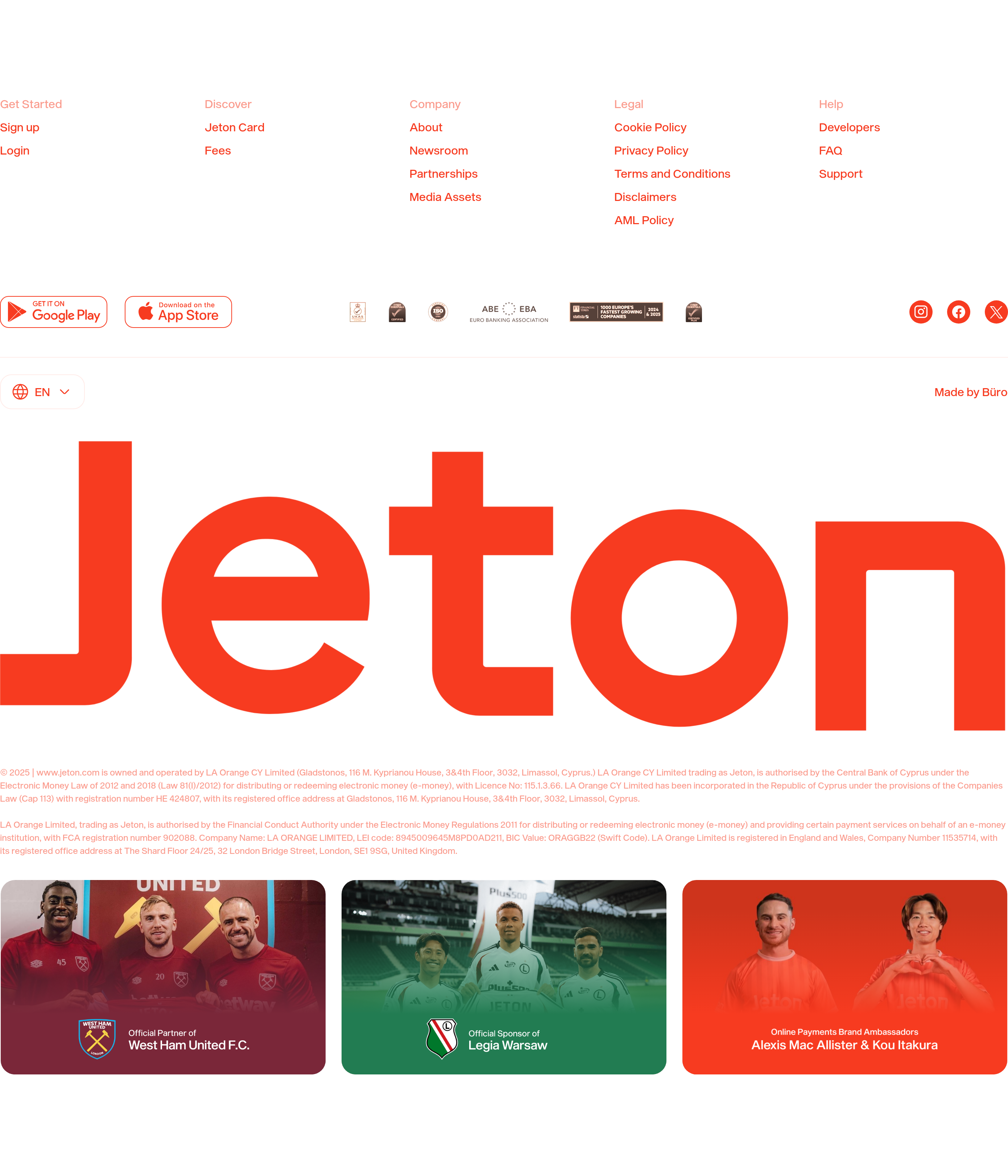 Jeton Footer design