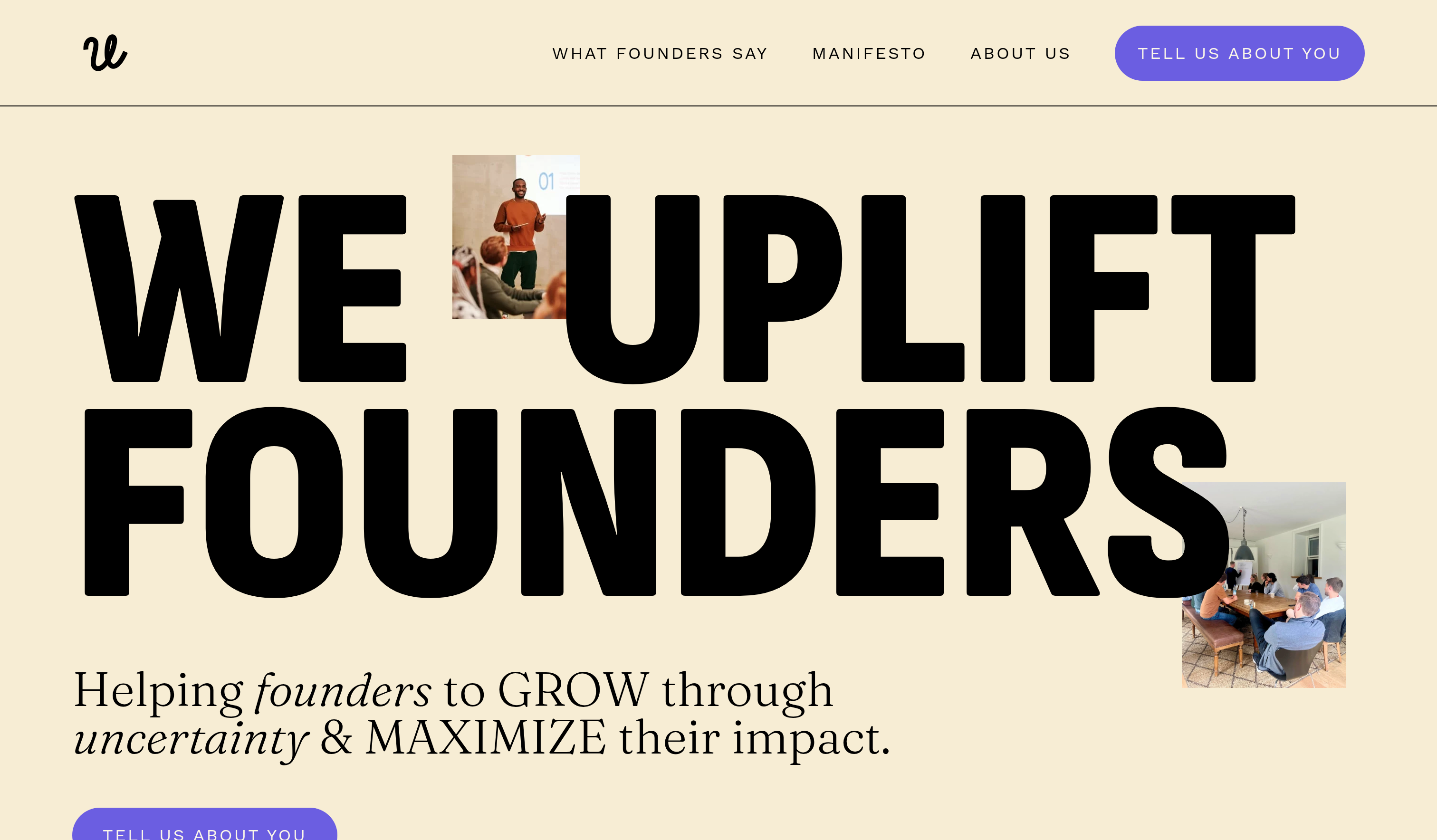 Uplift Founders Hero design
