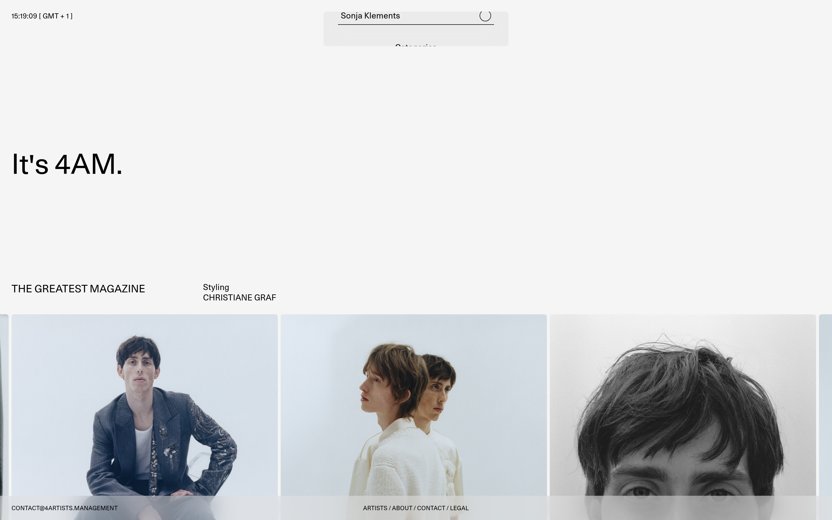 4Artists Management Hero design