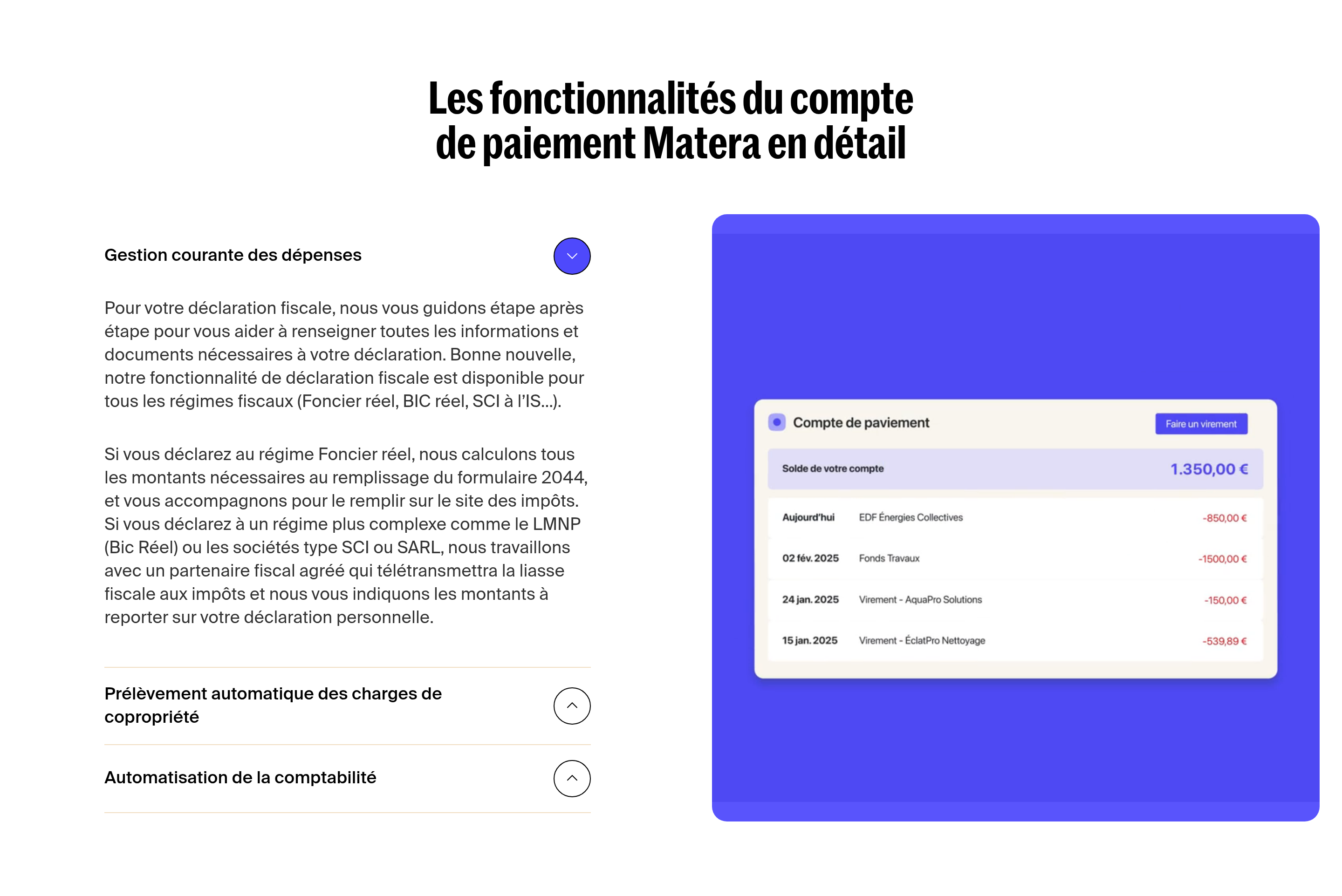 Matera FAQ design