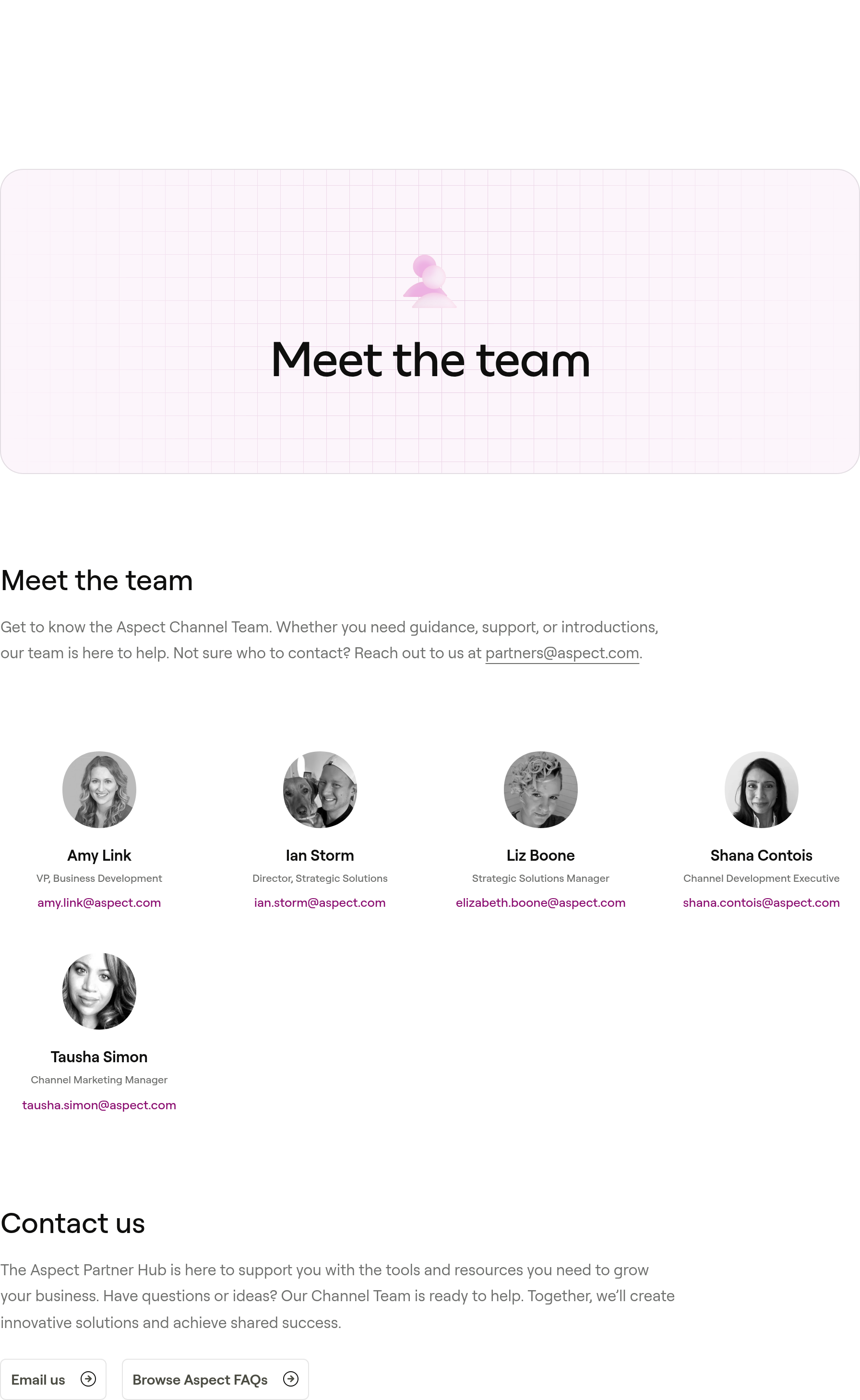 Aspect Team design