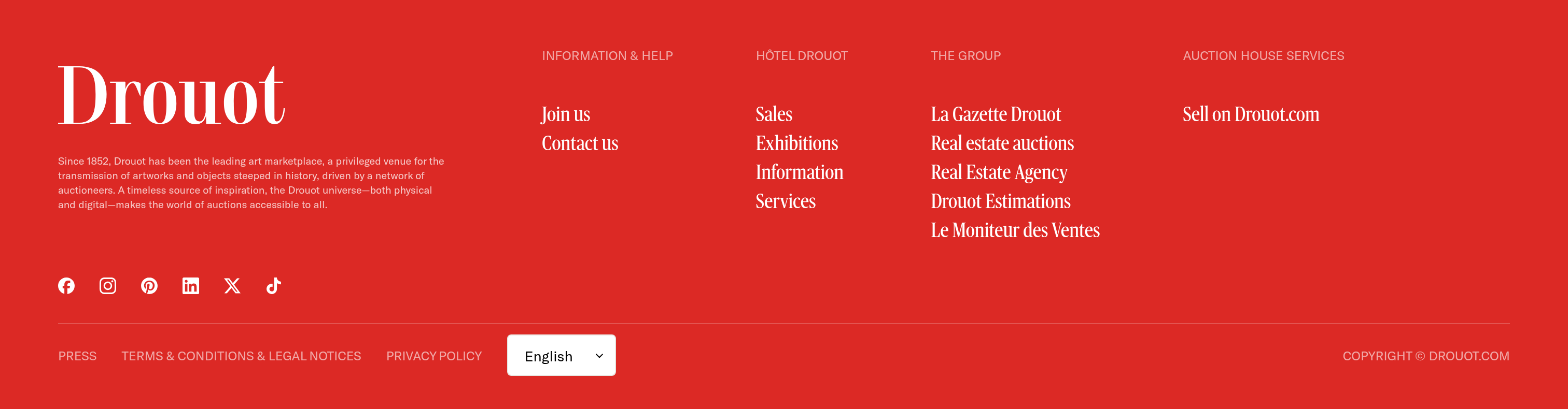 Drouot Footer design