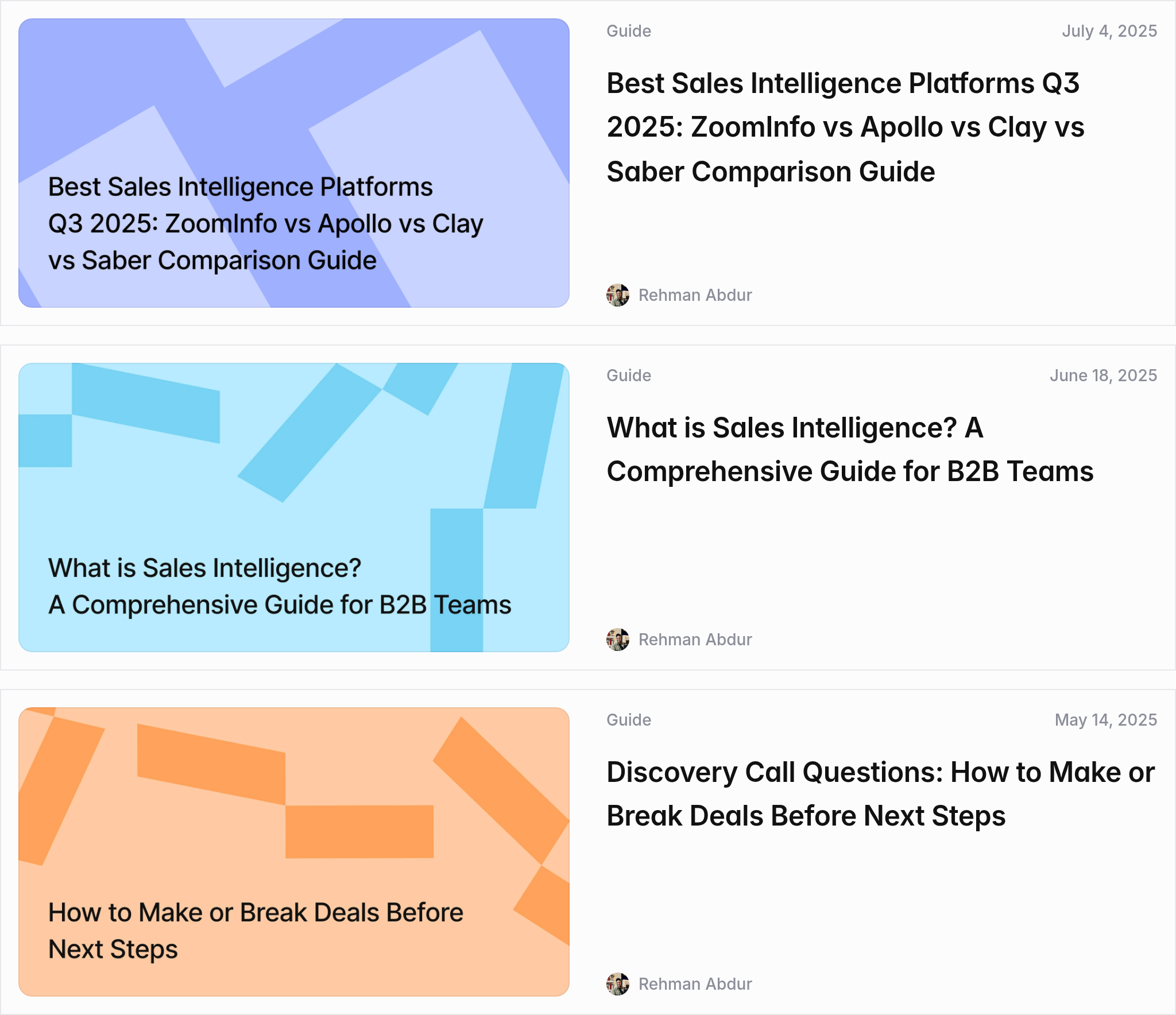 Saber Articles design