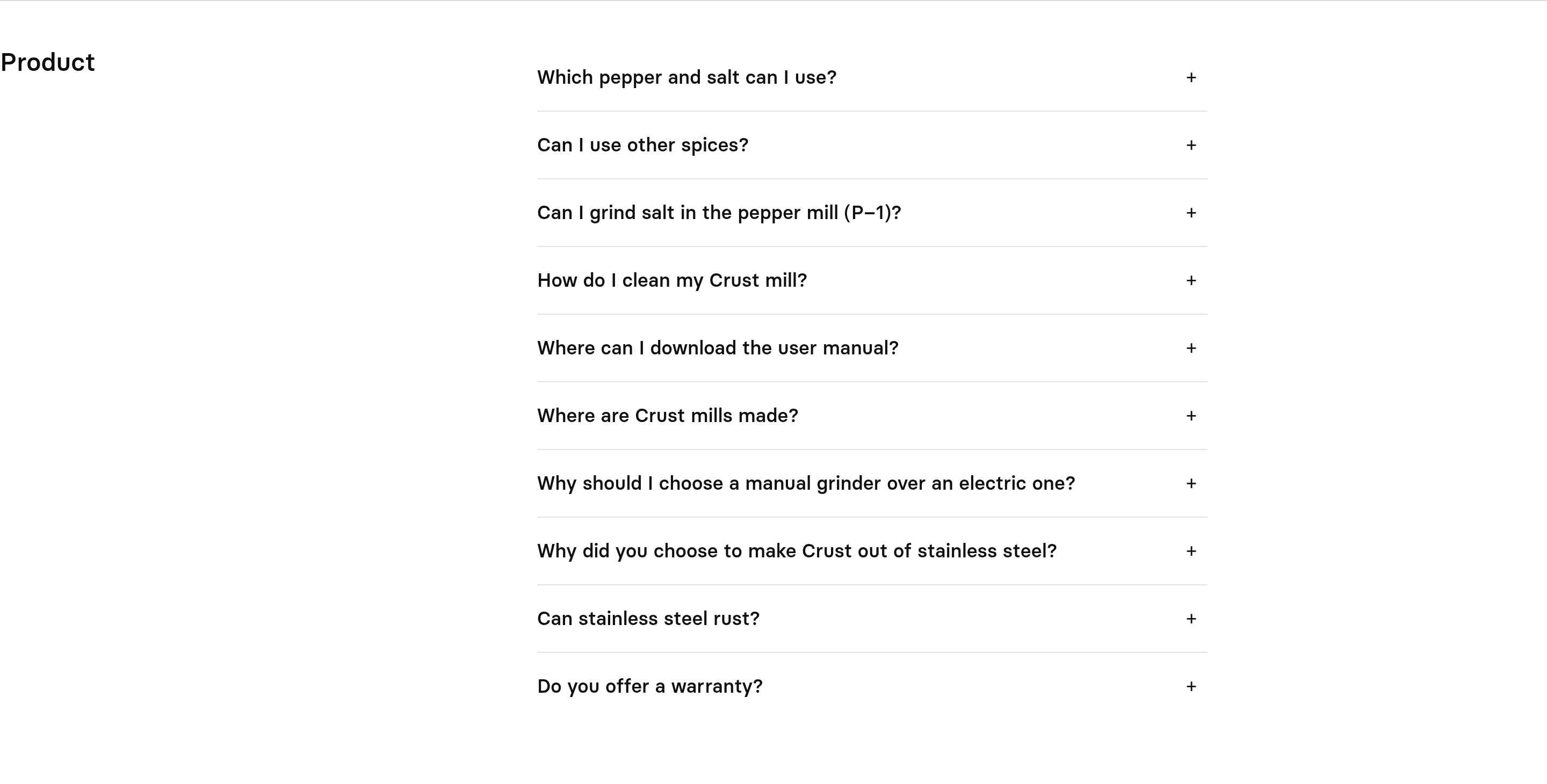 Crust FAQ design