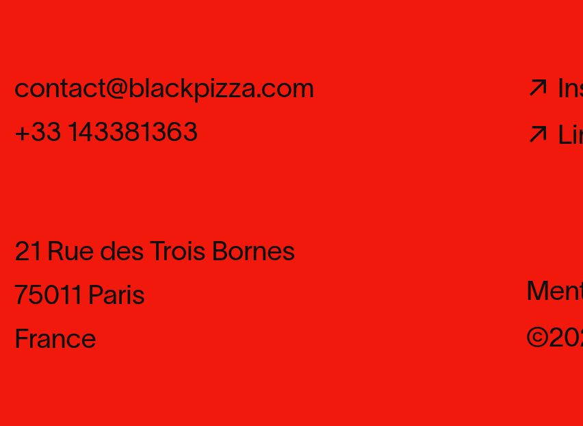 Blackpizza Contact design