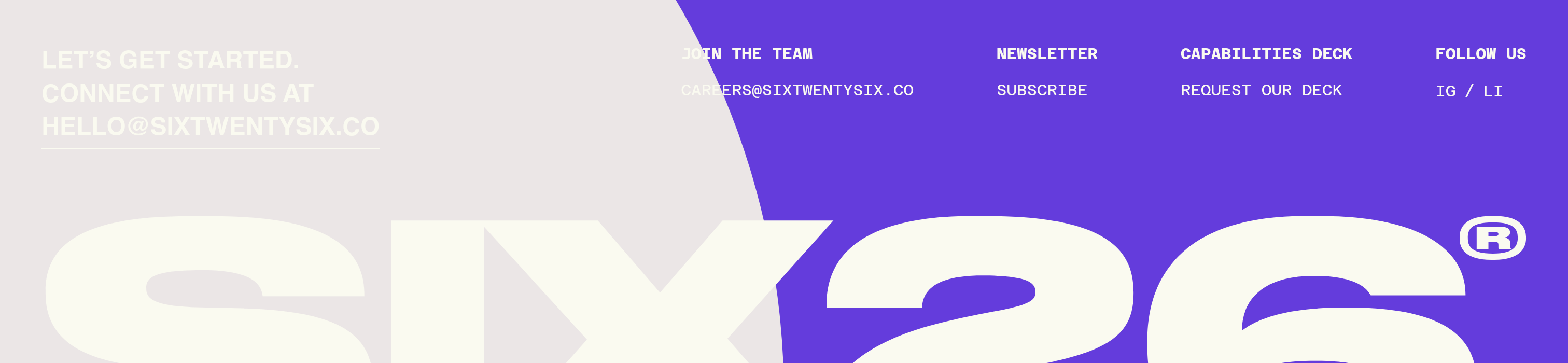 SixTwentySix Footer design