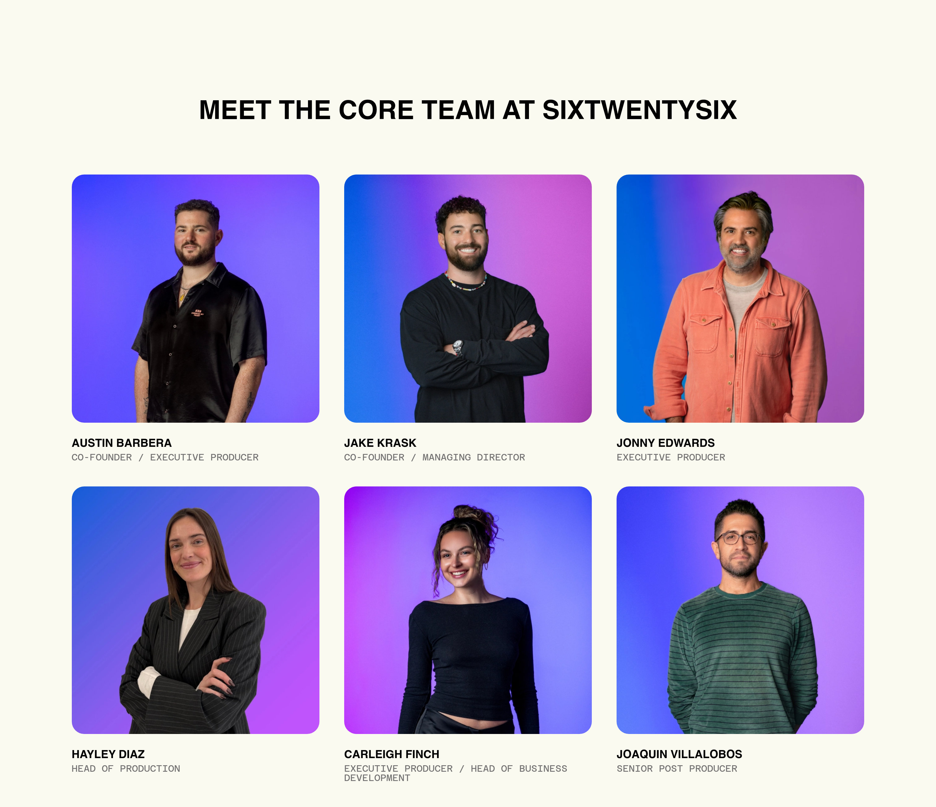 SixTwentySix Team design