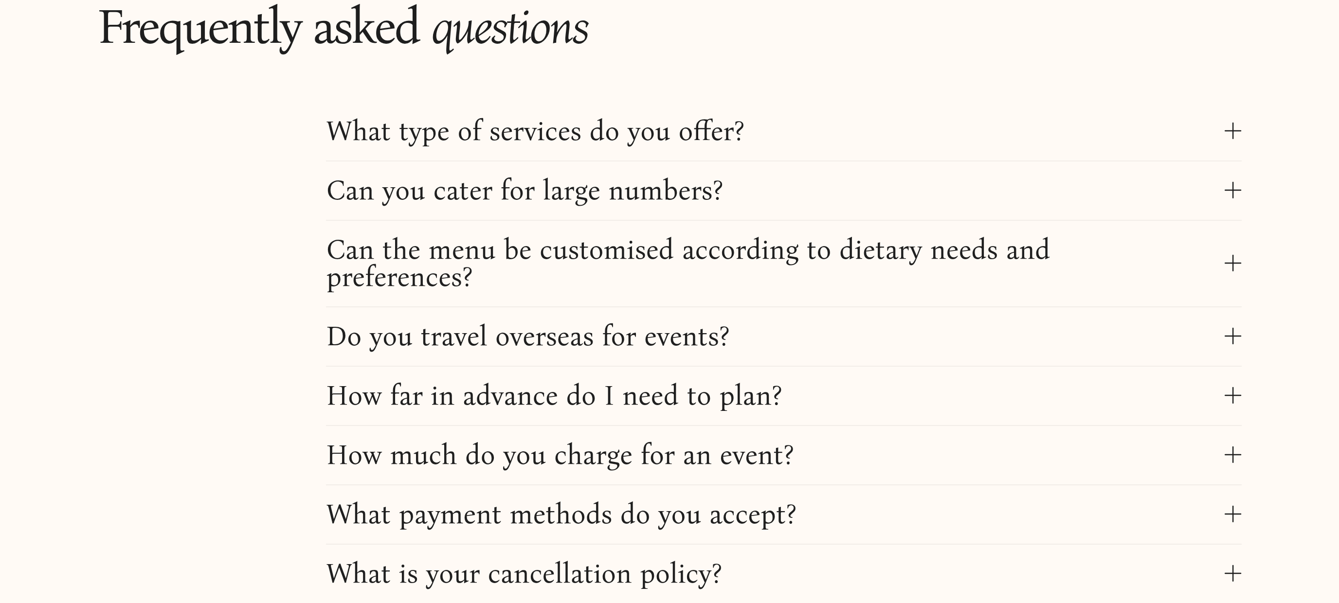 Flavour By Flora FAQ design