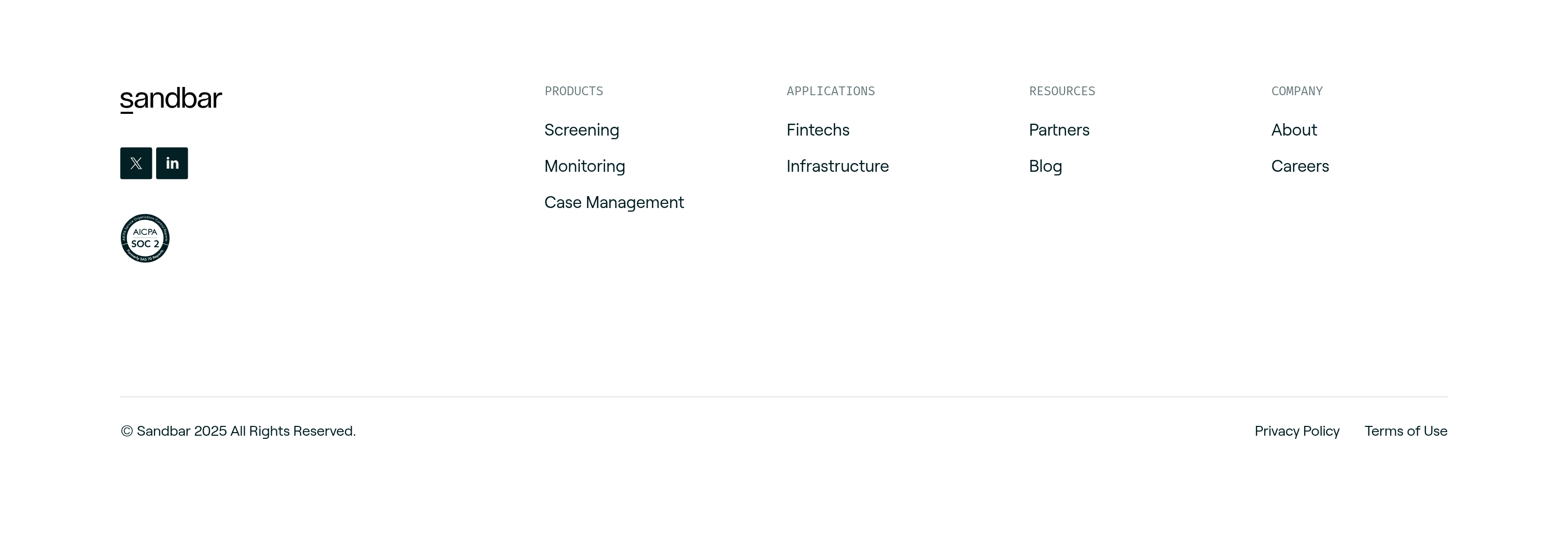 Sandbar Footer design