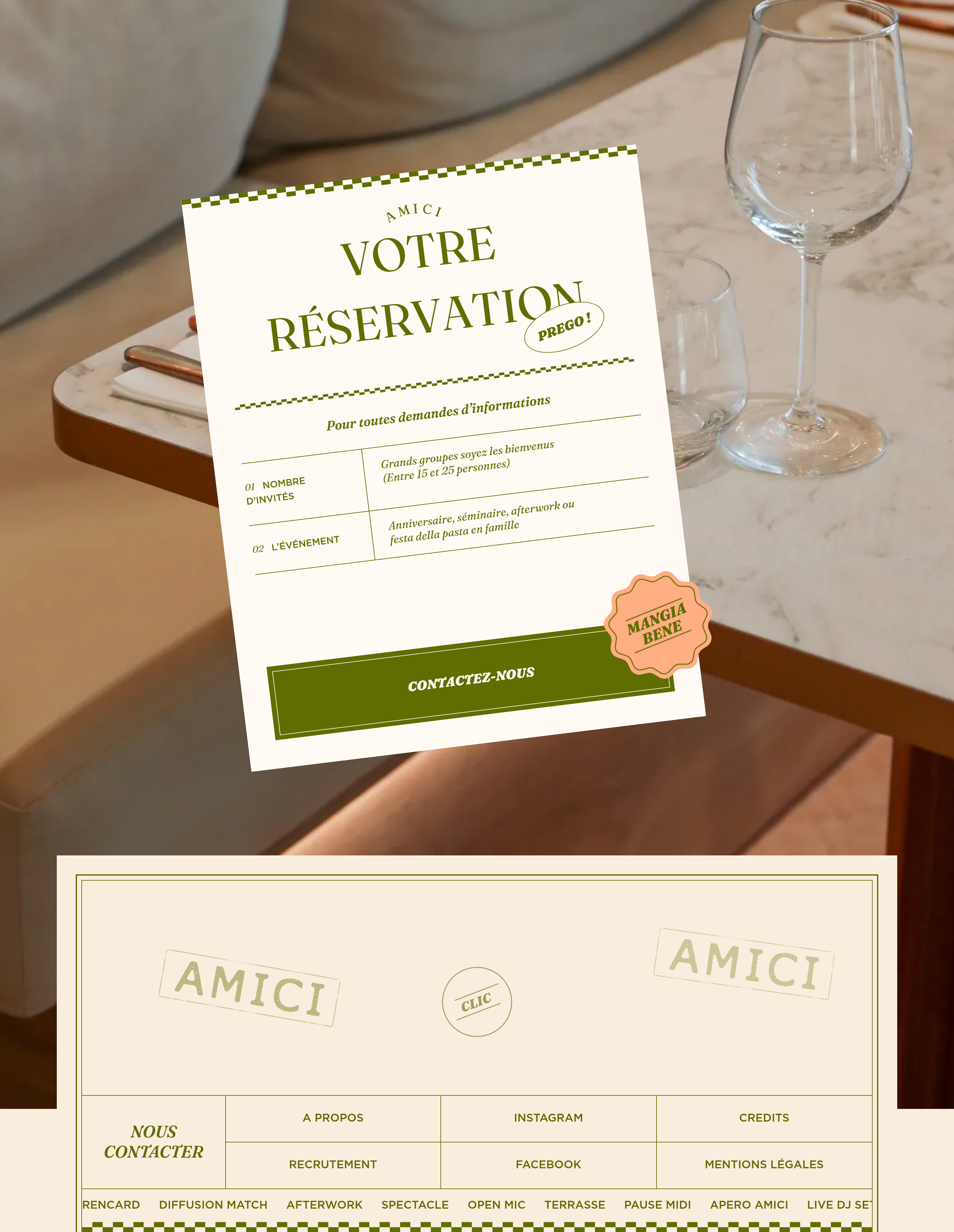 Amici Call to Action design
