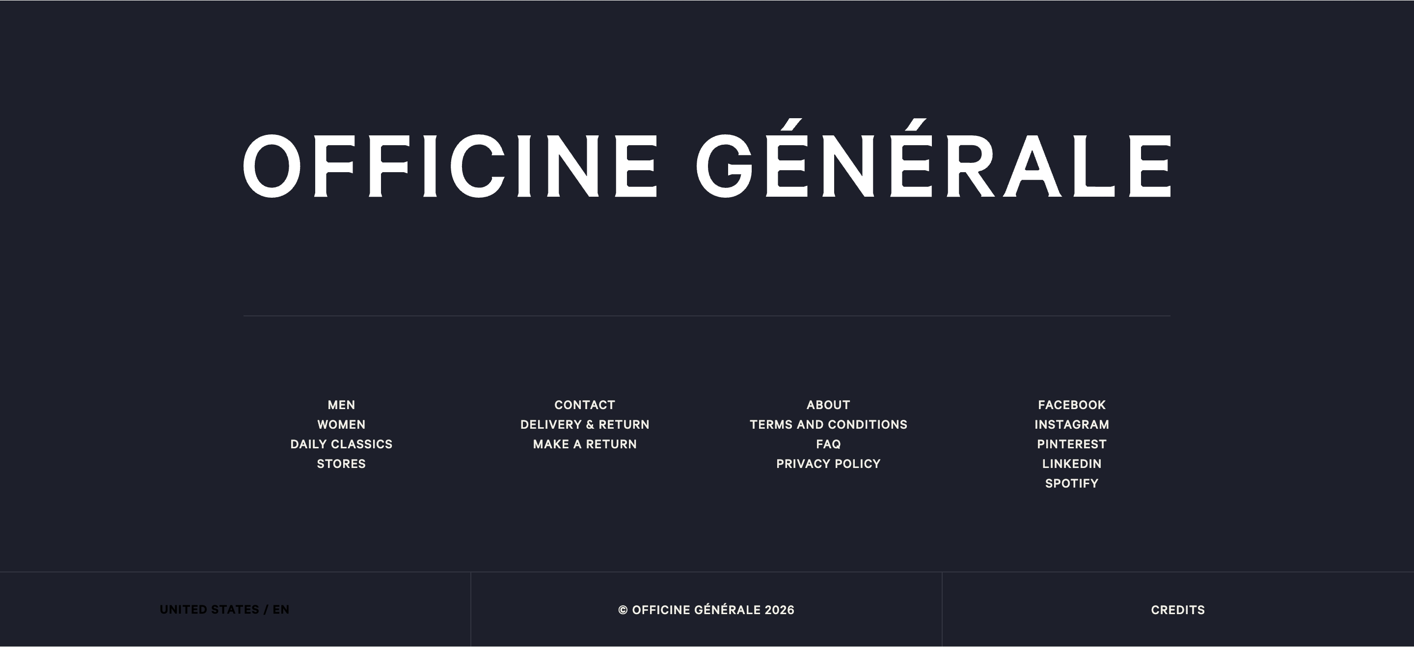 Officine Generale Footer design