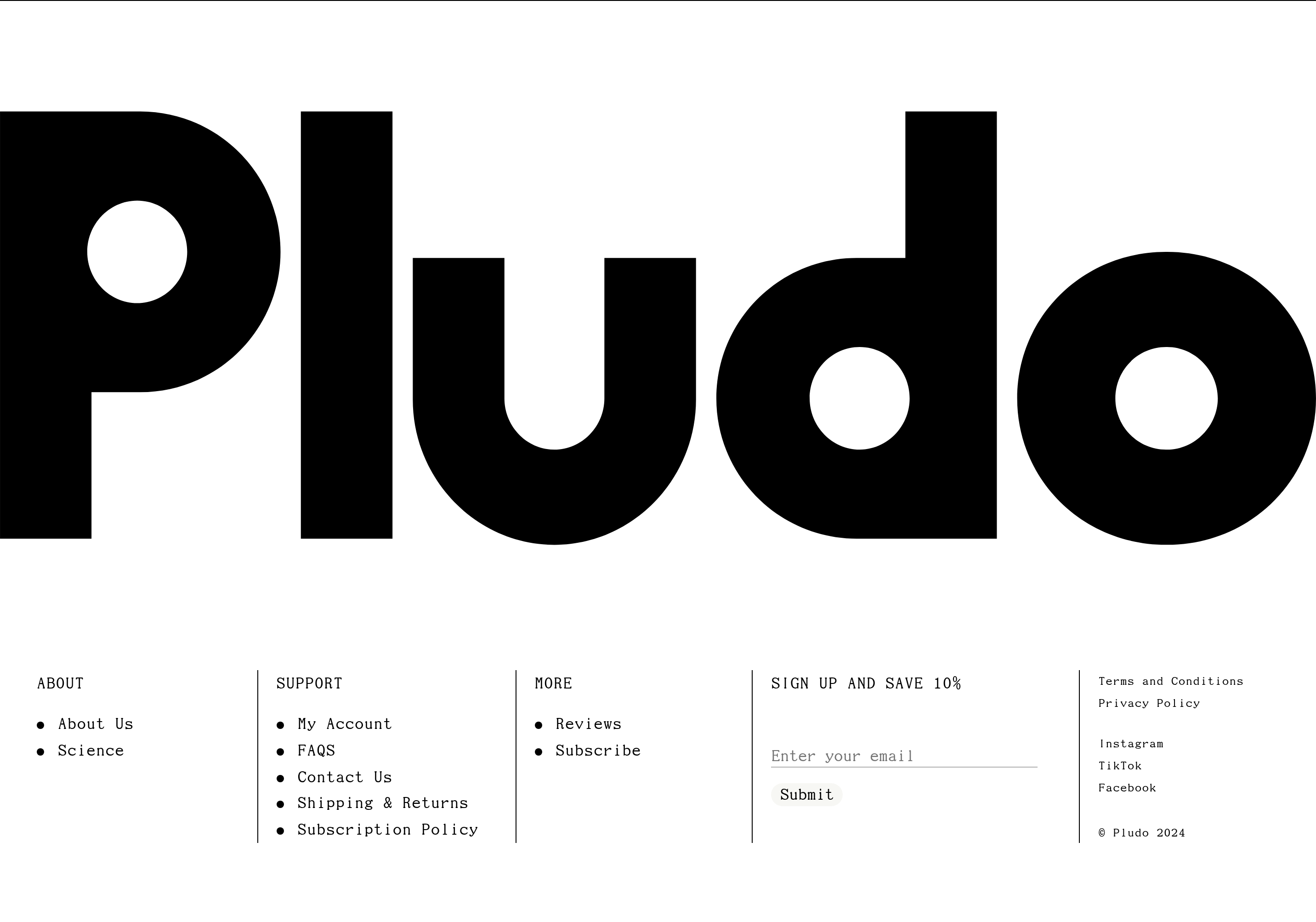Pludo Footer design