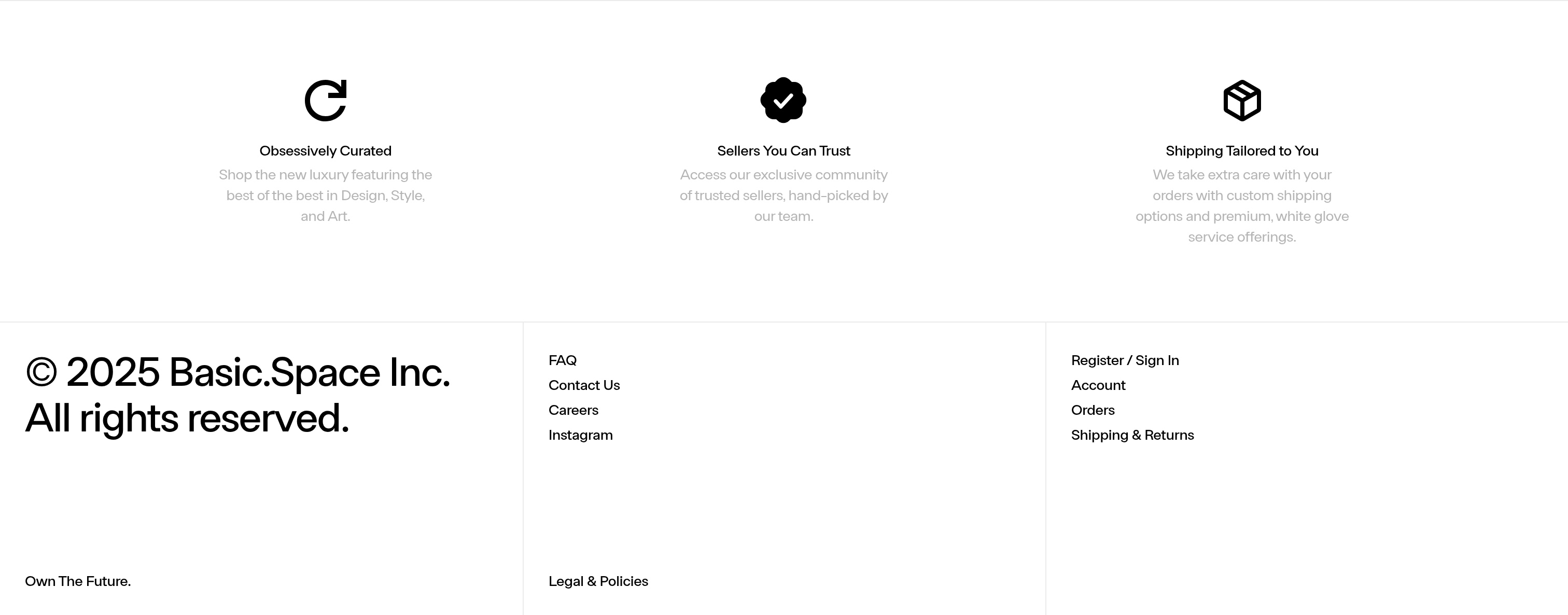 Basic.Space Footer design