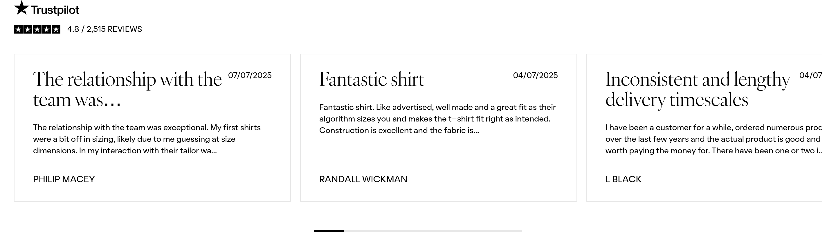 Son of a Tailor Testimonial design
