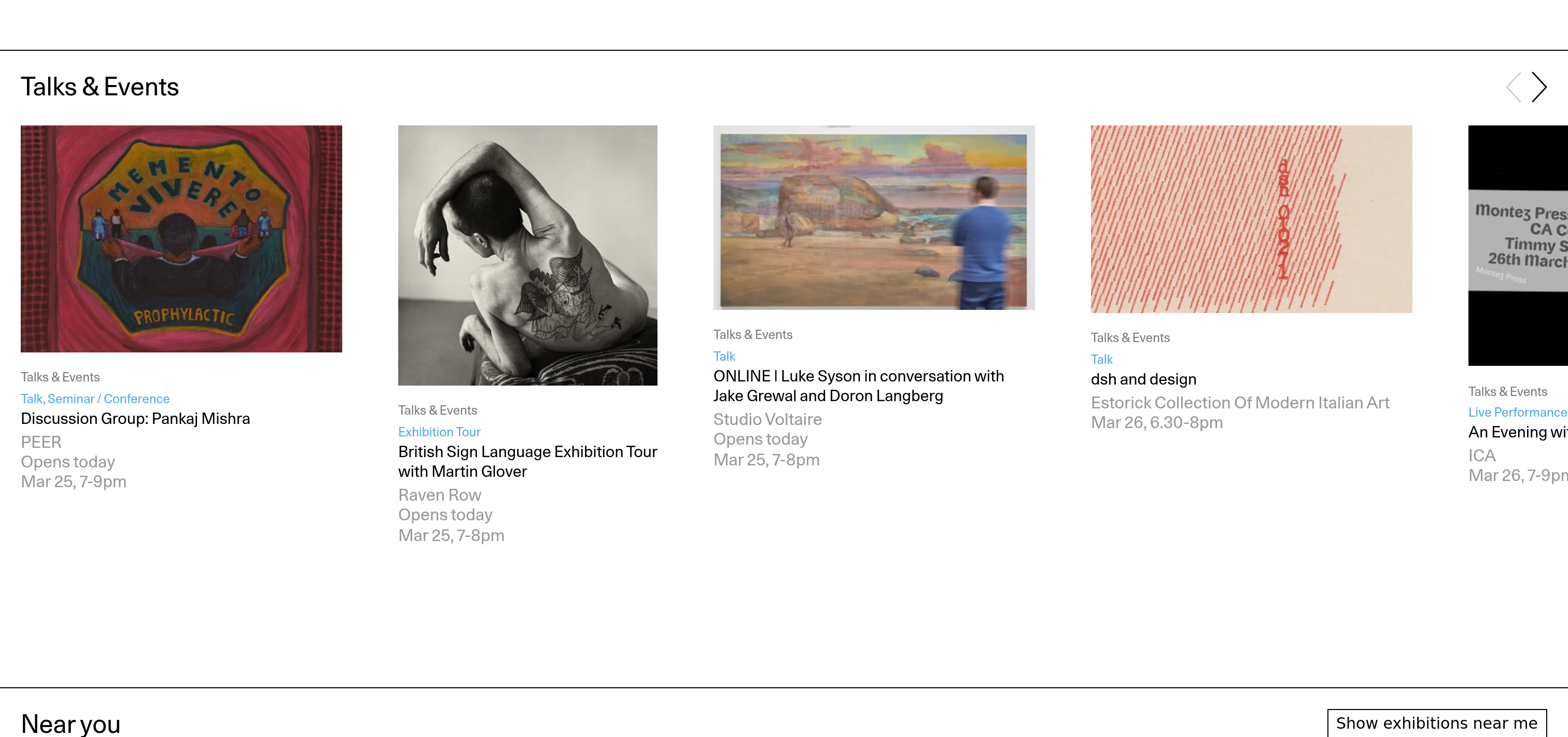 New Exhibitions Events design