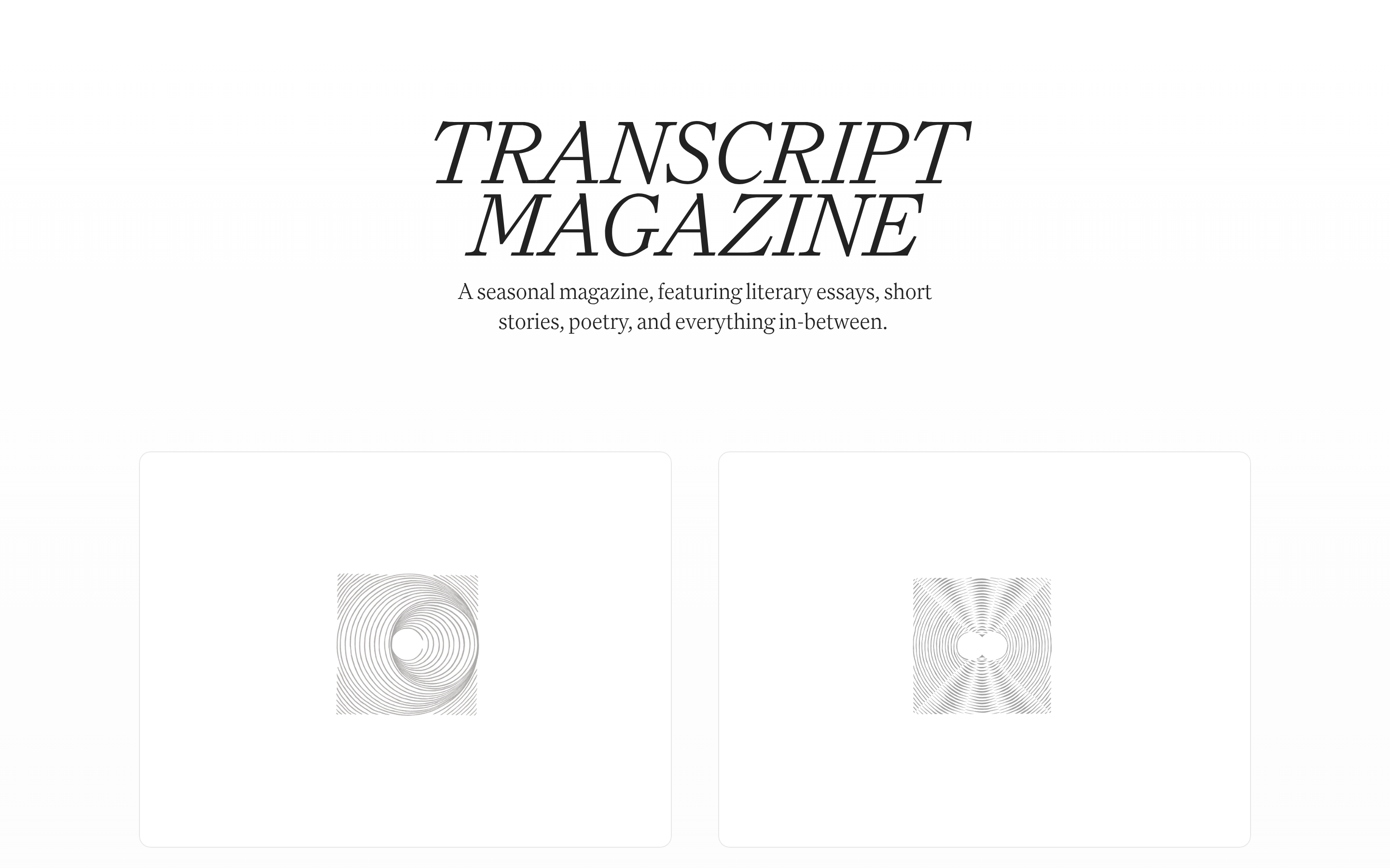 Transcript Magazine Hero design