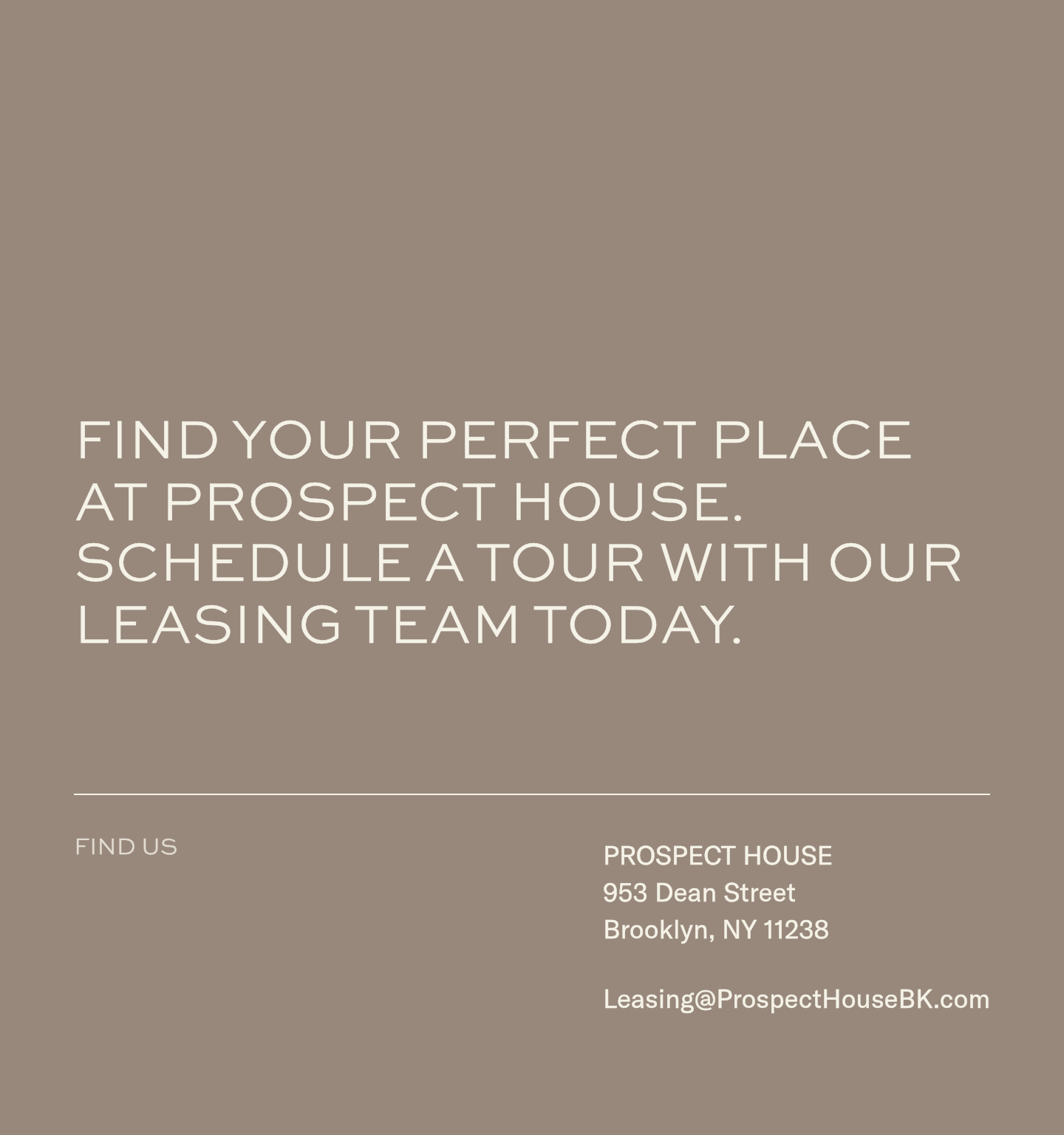 Prospect House Contact design