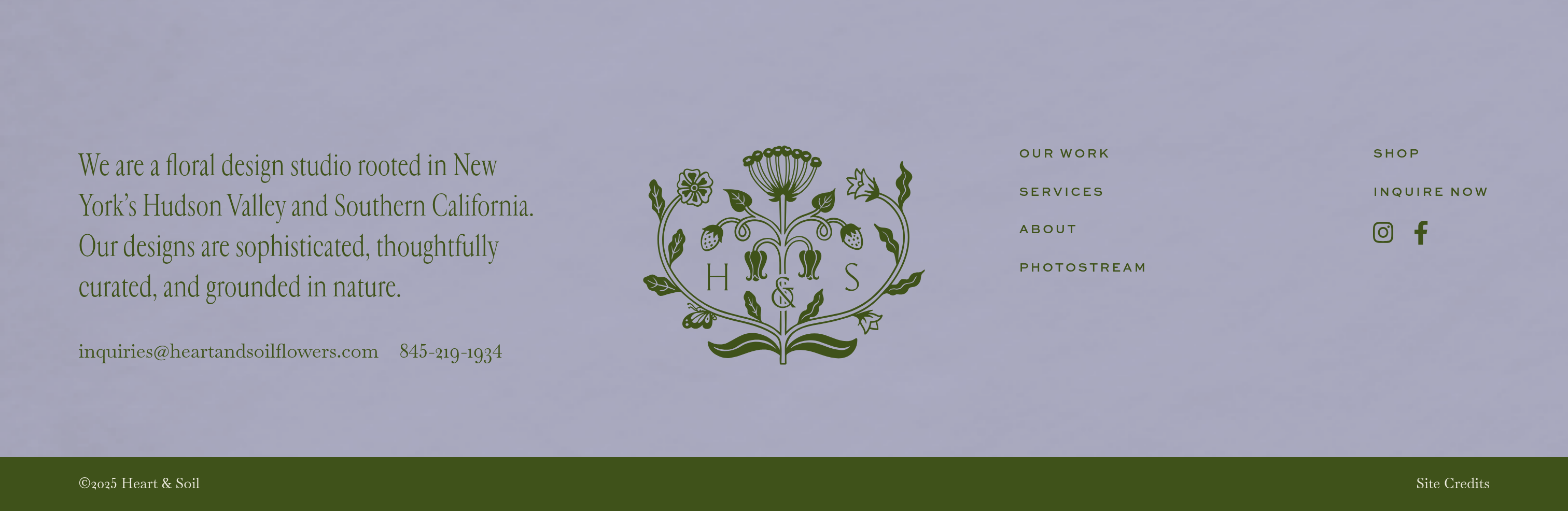 Heart & Soil Flowers Footer design