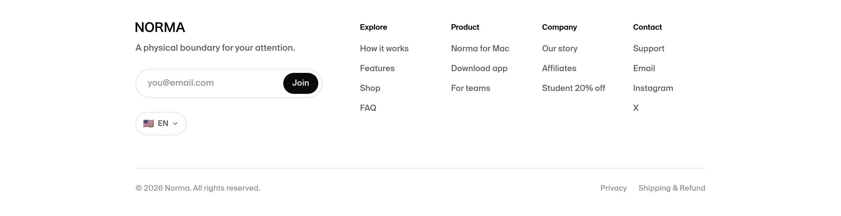 Norma Footer design