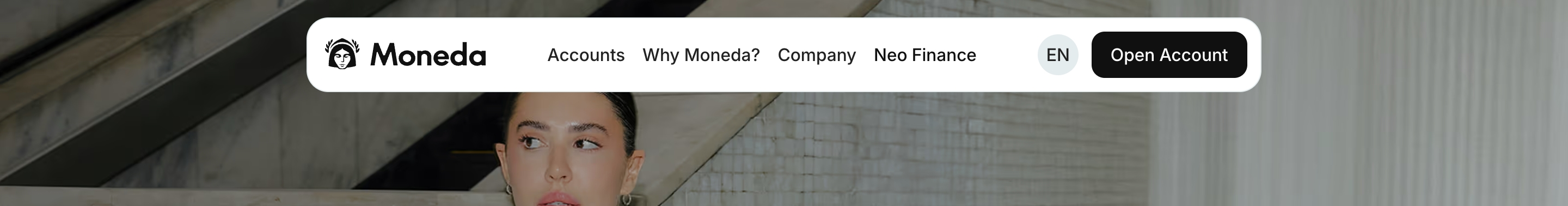 Moneda Header design
