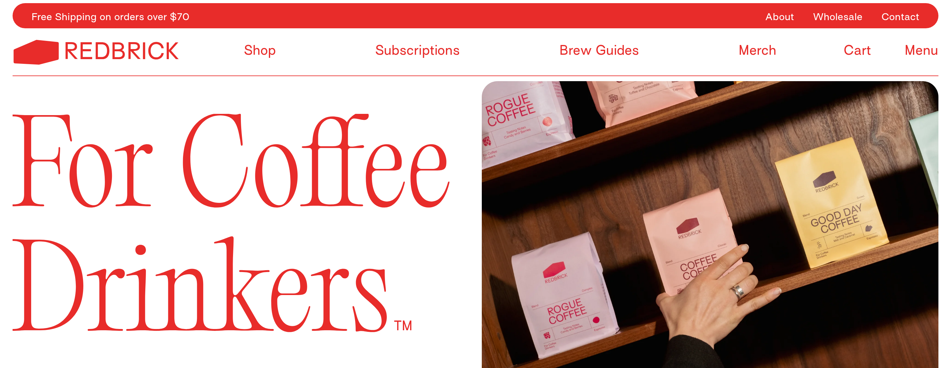 Redbrick Coffee Hero design