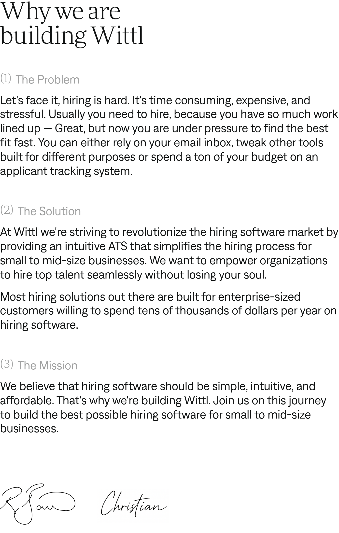 Wittl Mission design