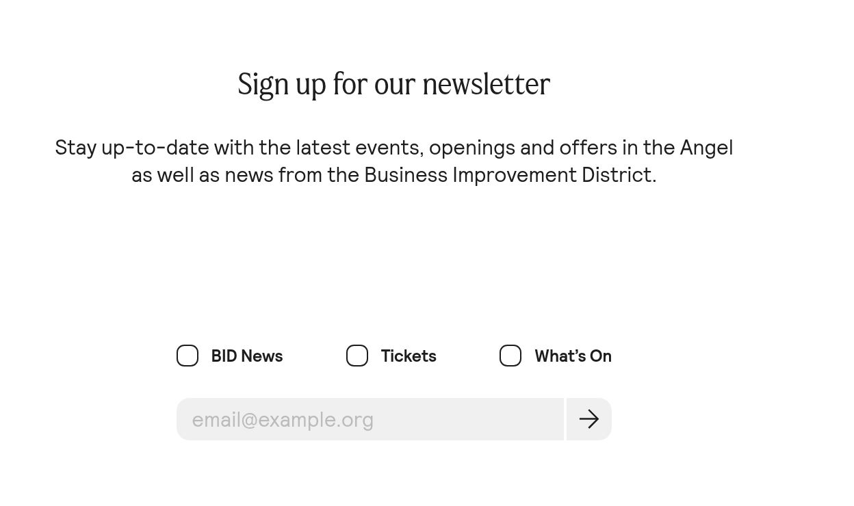 Discover Angel Islington Newsletter design