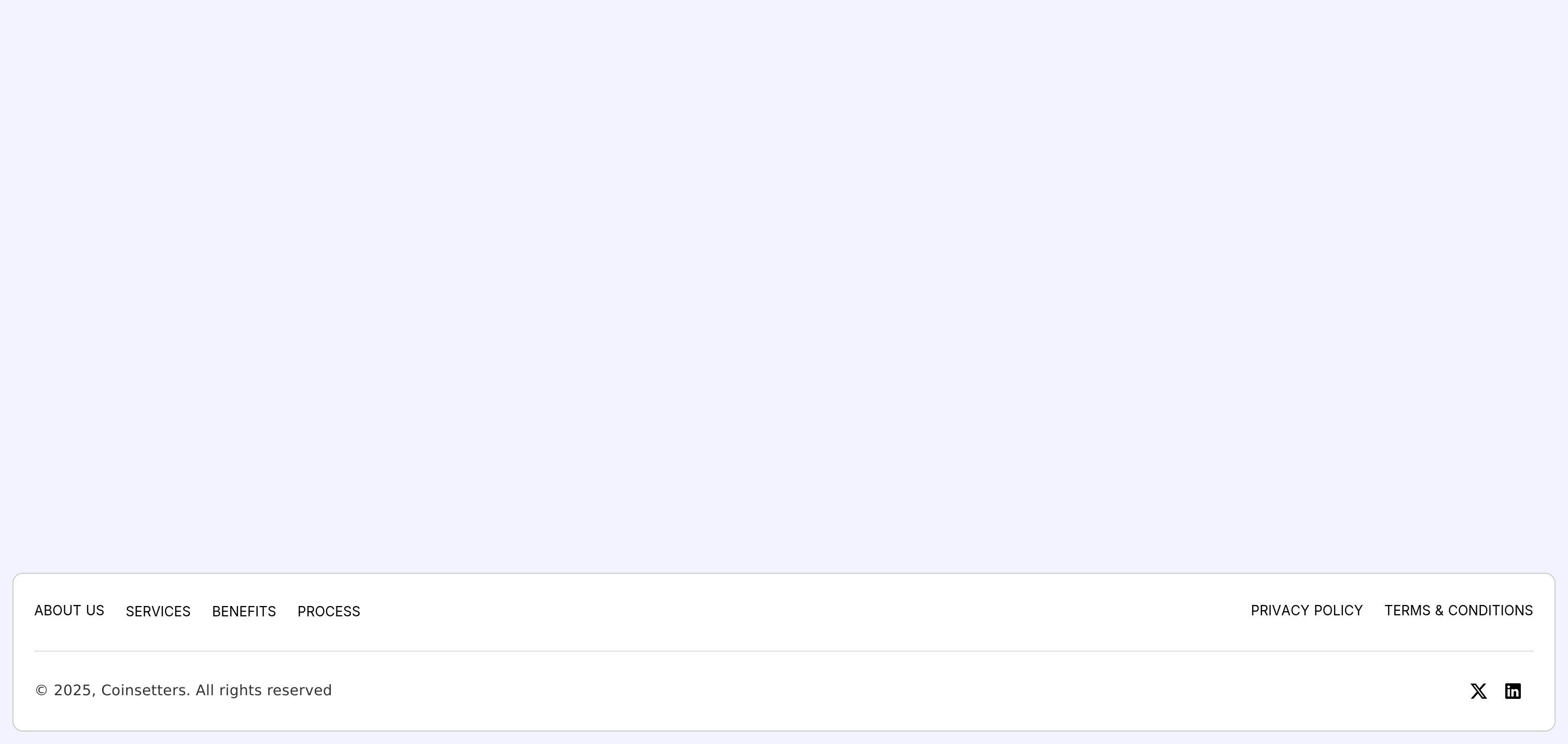 Coinsetters Footer design