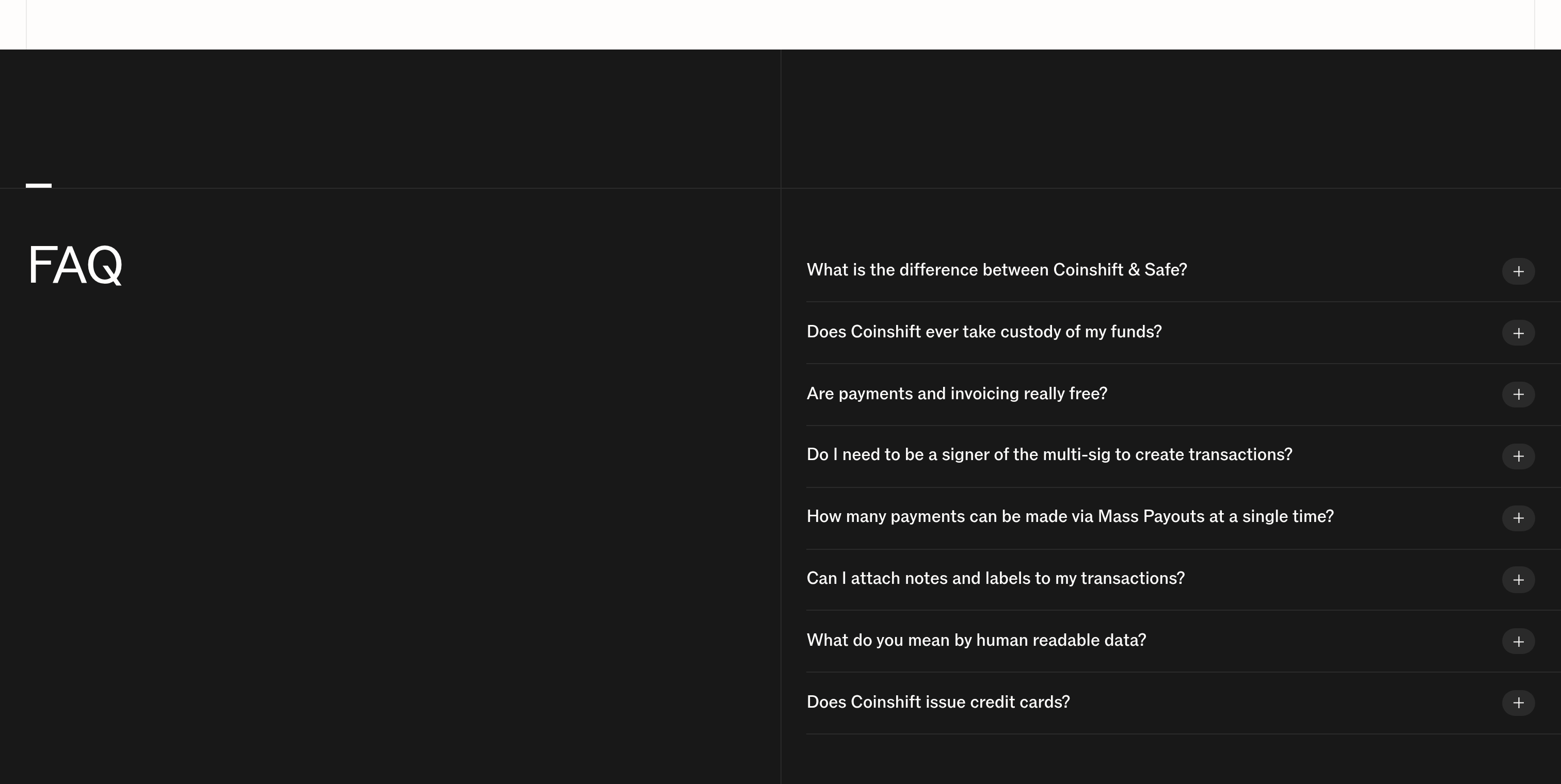 Coinshift Articles design