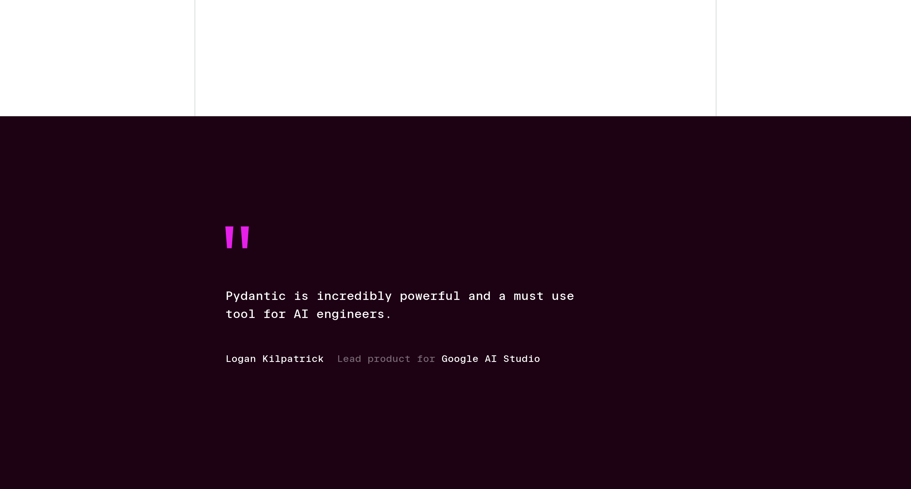 Pydantic Testimonial design