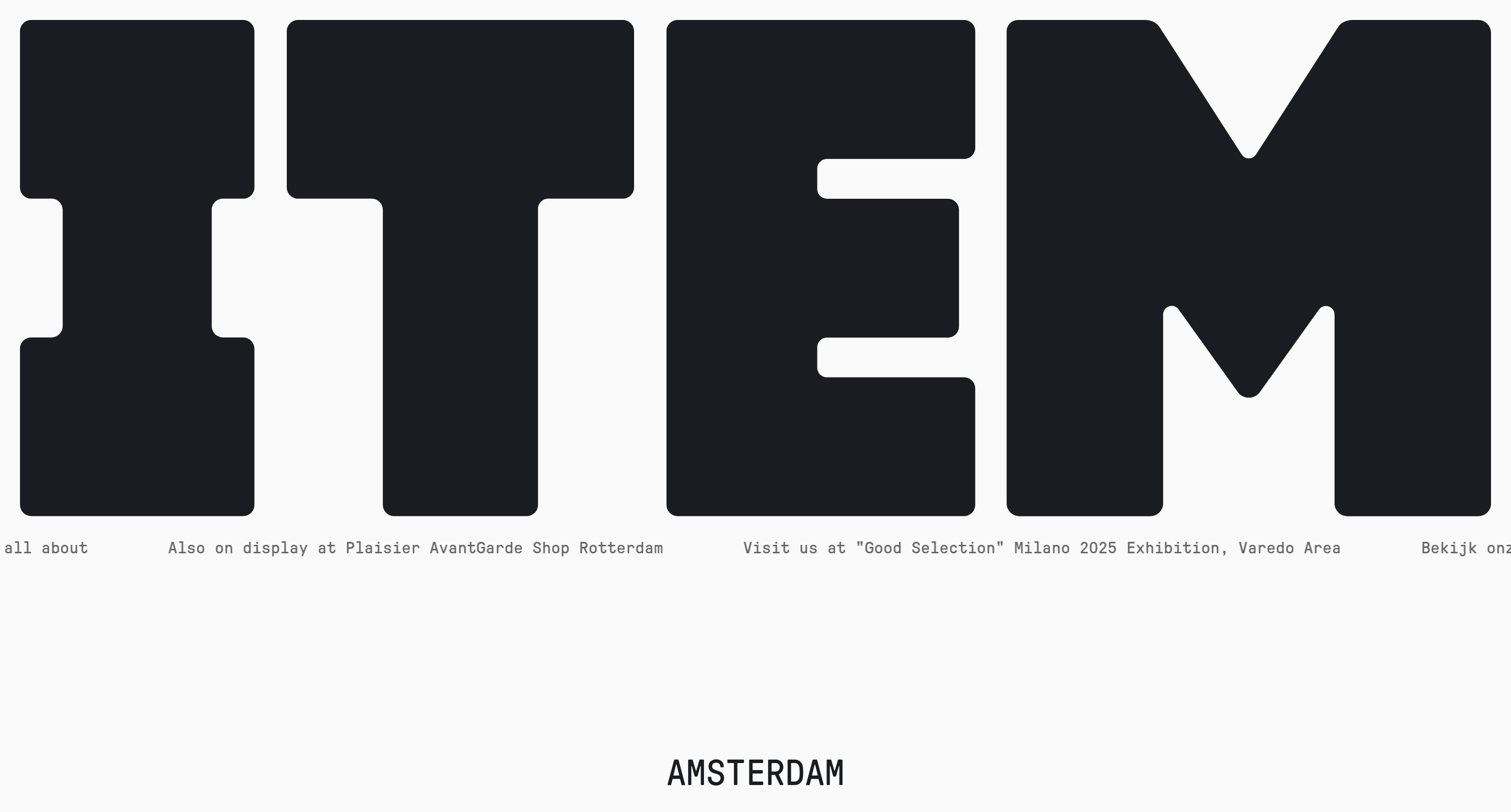 Item Amsterdam Hero design