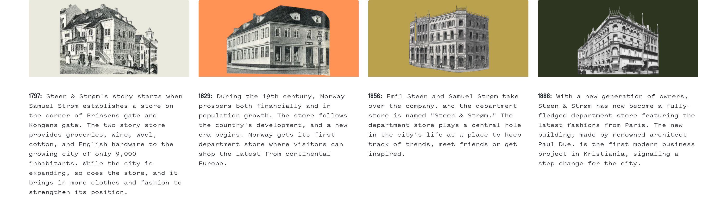 Steen and Strom Timeline design