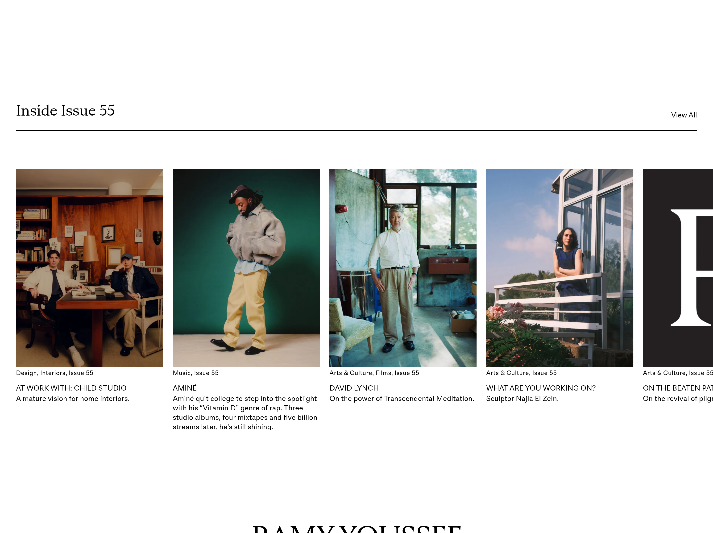 Kinfolk Featured Content design