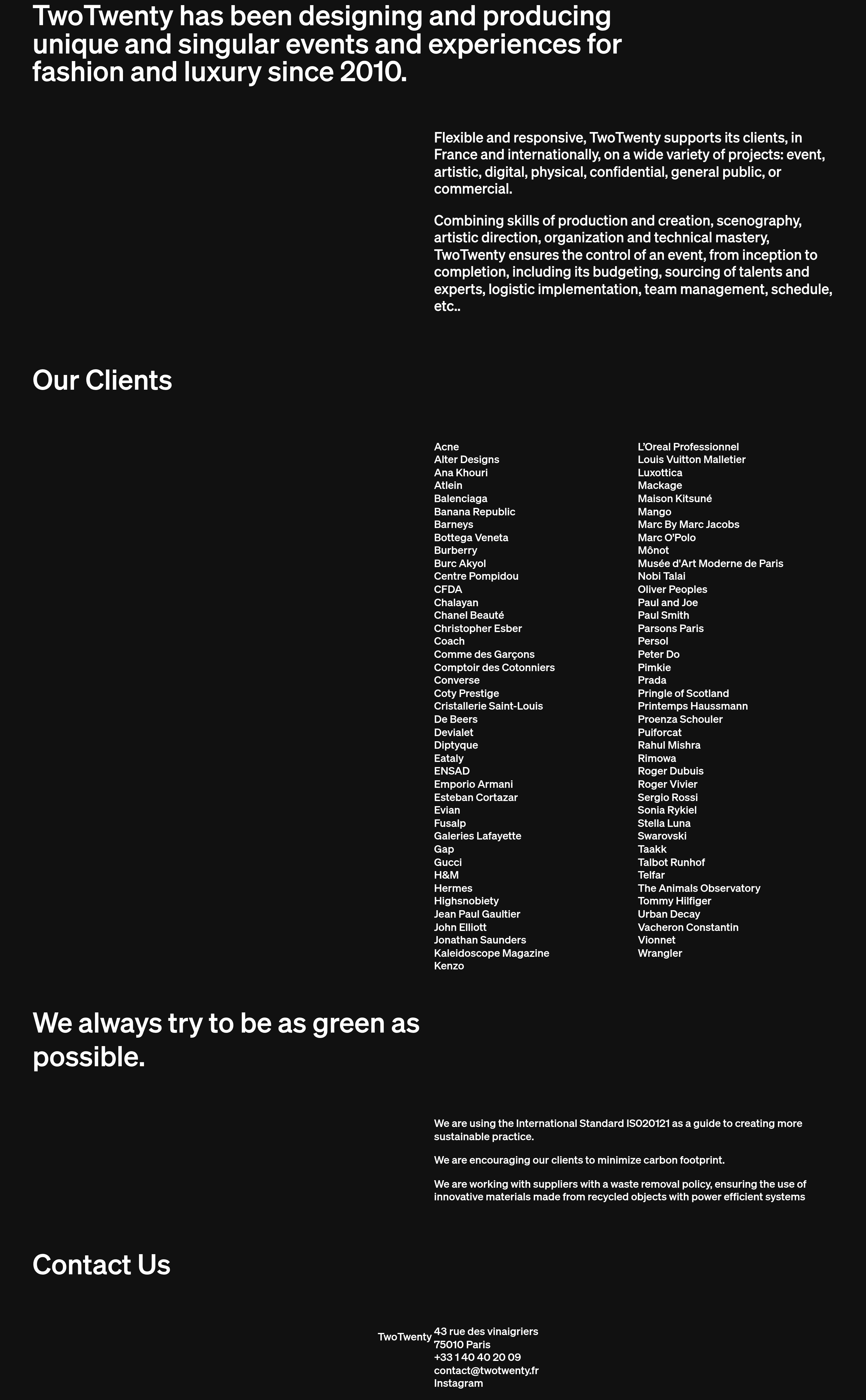 TwoTwenty About Us design